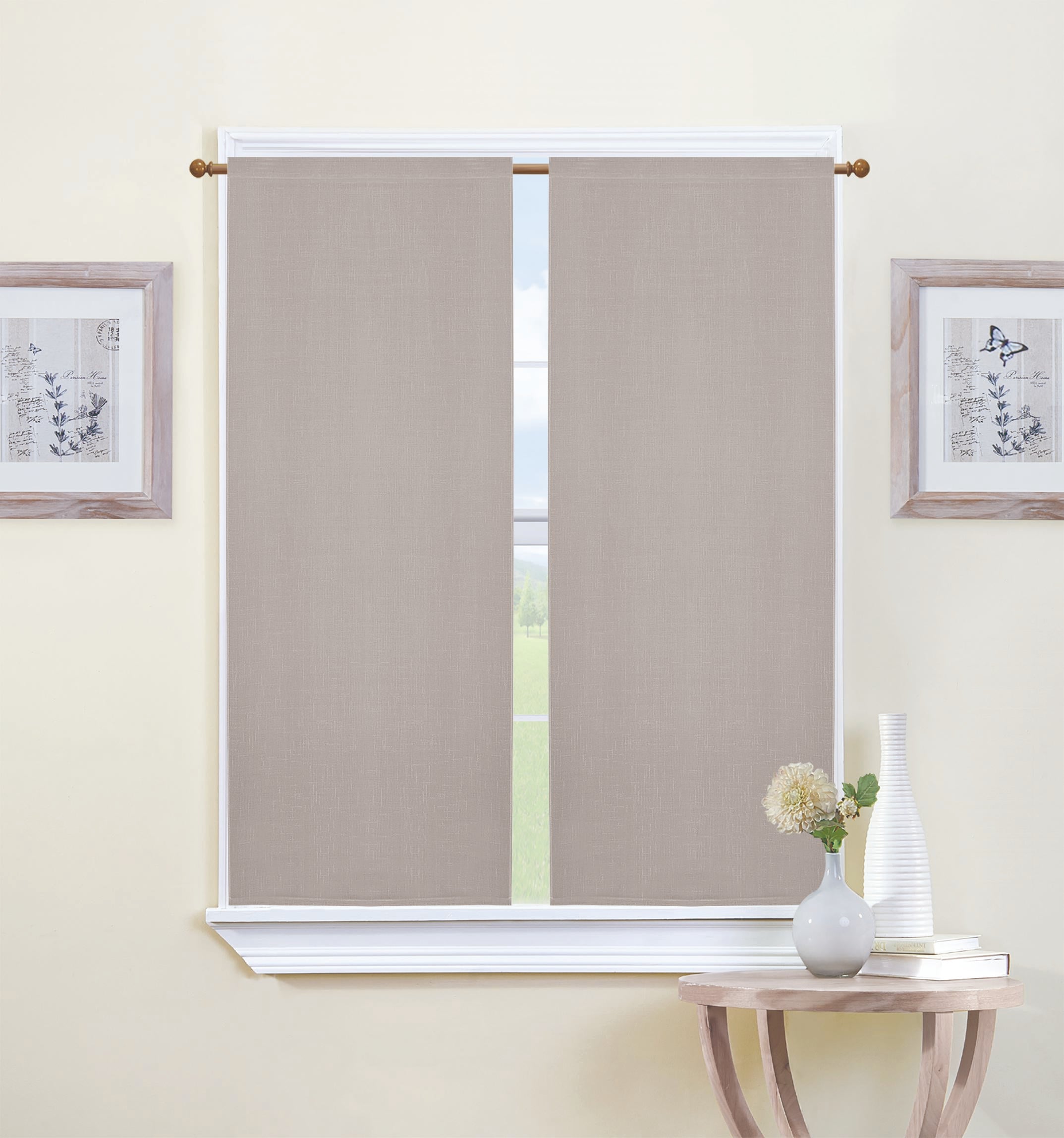 GD LOVES YOUR HOME Coppia Tendine CÉLINE 70×150 cm Effetto Lino in Poliestere 8 Colori Eleganti per Cucina e Finestra Filtra Luce Naturale Tessuto Traspirante e Resistente