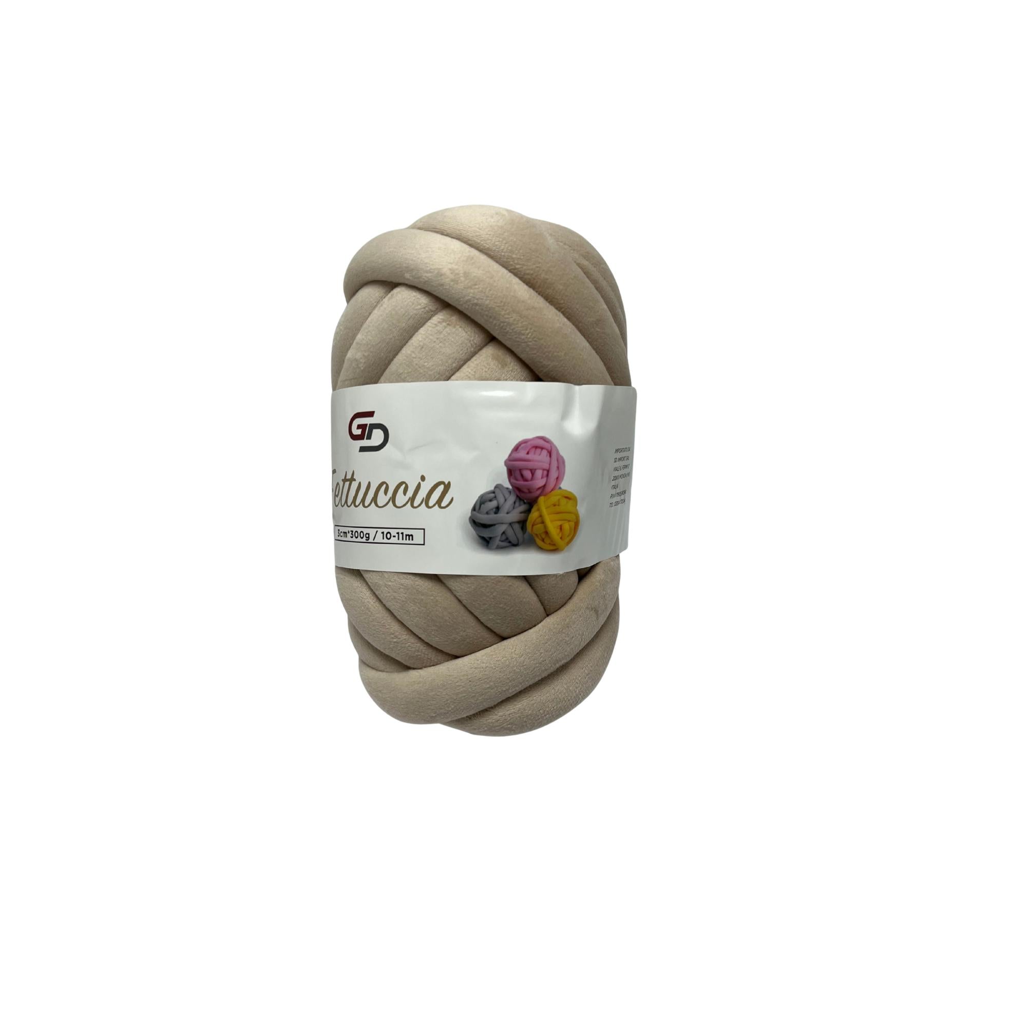Filato Fettuccia Marshmallow spessa 3 cm – 300 g, 10 - 11 M, 17 colori Filato morbido e facile da lavorare per progetti creativi e cucito