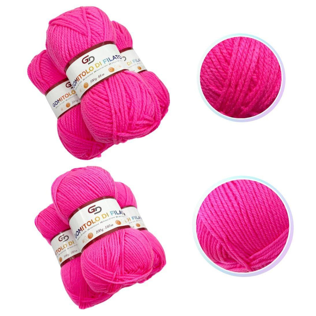 GD LOVES YOUR HOME Set 3 Gomitoli Filato Acrilico a 4 Capi Toni Vivaci | Sottile 180m o Grosso 83m, Morbido e Resistente per Maglia e Uncinetto