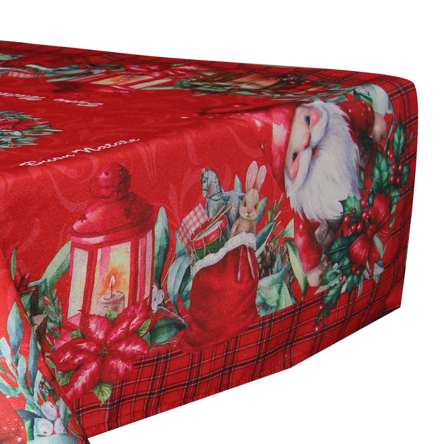 GD LOVES XMAS Tovaglia Natalizia 85x85 cm Decorazione Tavola Festiva in Stile Elegante con Dettagli Oro e Argento