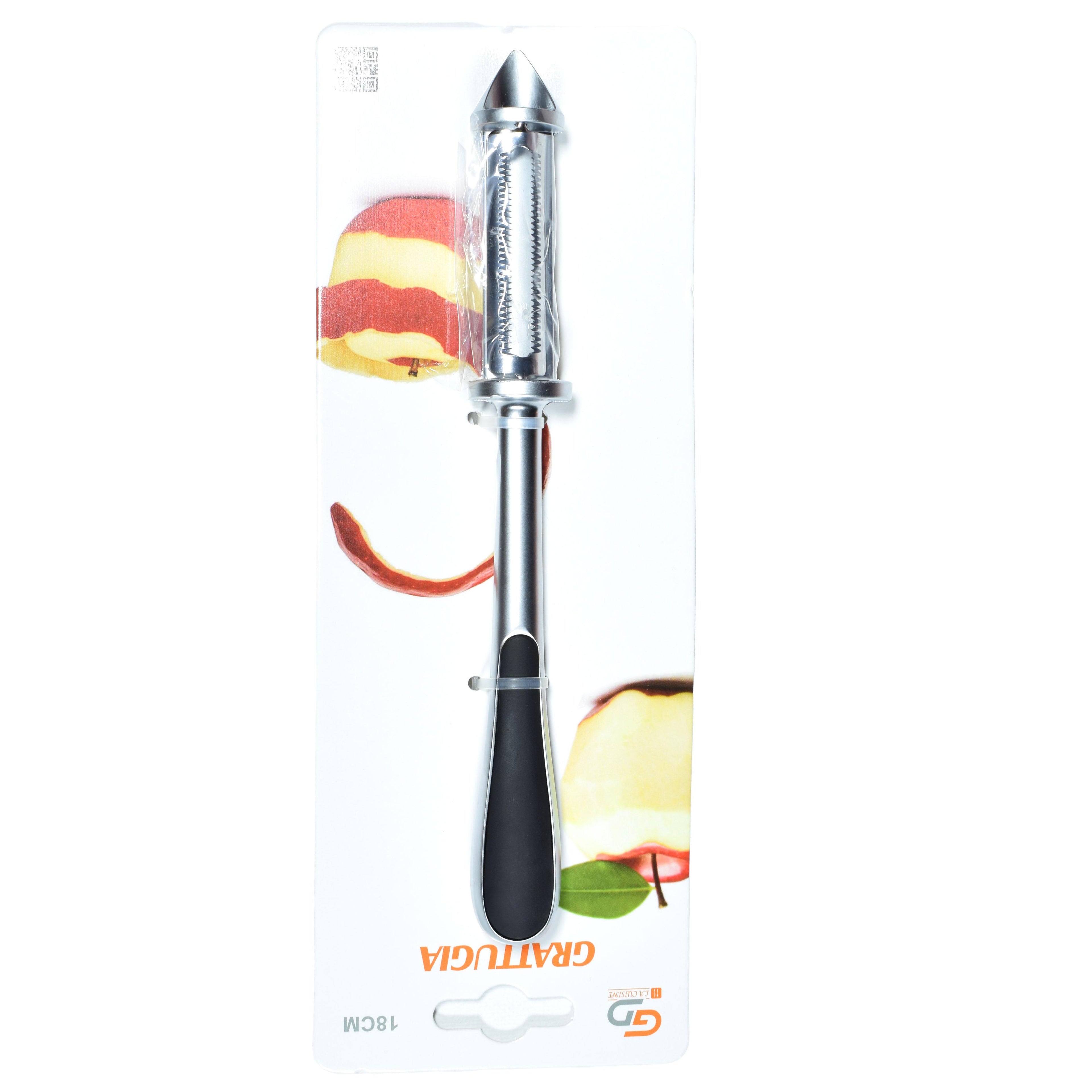 GD LA CUISINE Pelapatate Multifunzionale in Acciaio Inox 3 in 1 | Lama Rotante 304, Design Ergonomico con Apribottiglie e Punta per Germogli