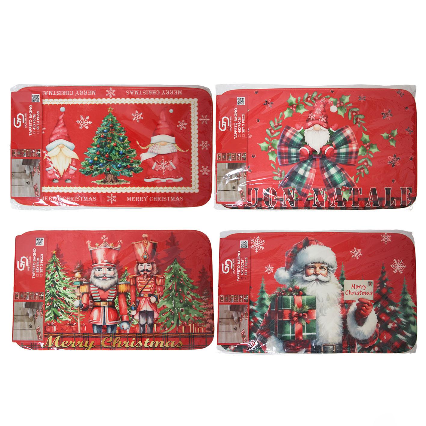 GD LOVES XMAS Tappetino Natalizio Antiscivolo 45×75 cm | Morbido, Lavabile e Decorativo per Ingresso o Cucina