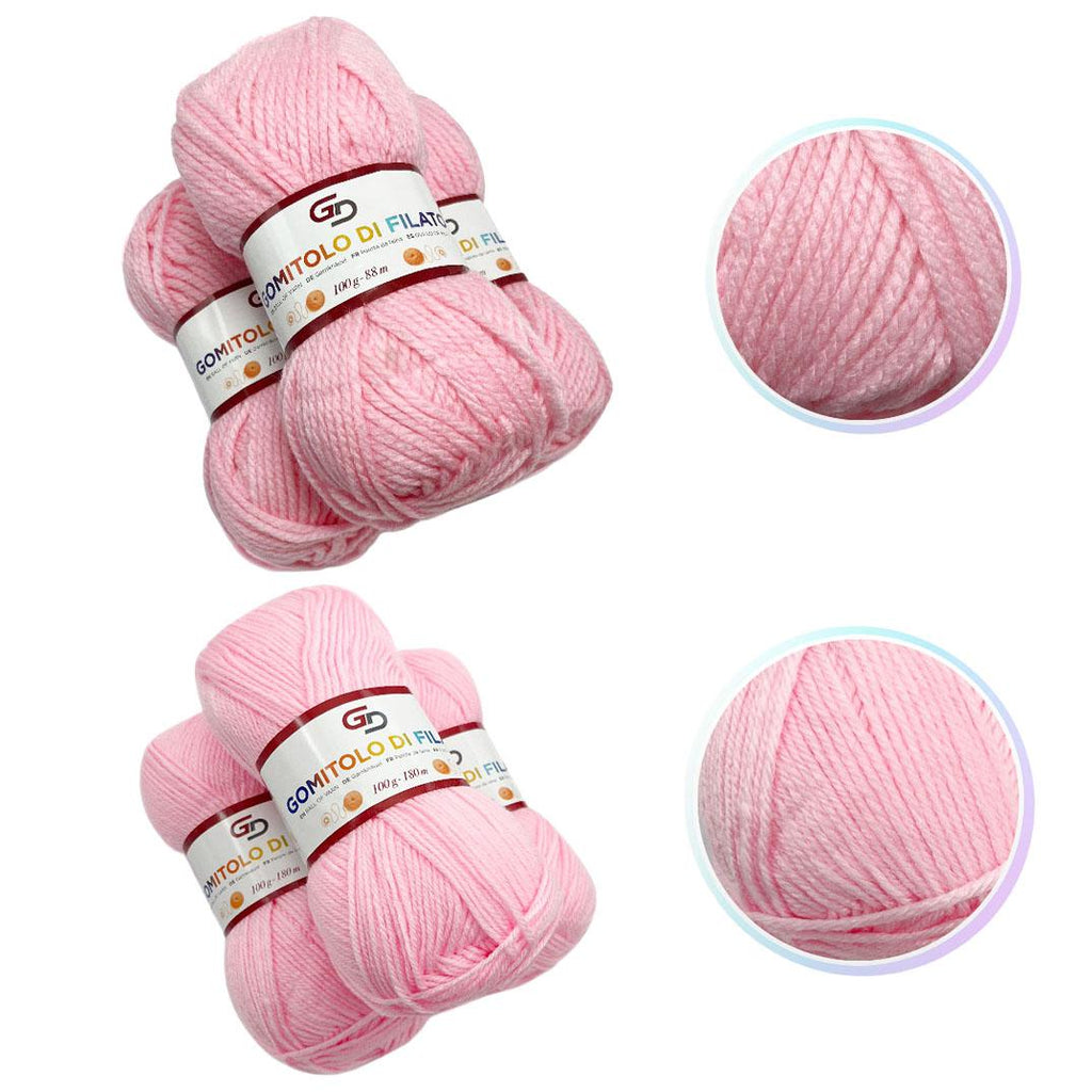 GD LOVES YOUR HOME Set 3 Gomitoli Filato Acrilico a 4 Capi Toni Vivaci | Sottile 180m o Grosso 83m, Morbido e Resistente per Maglia e Uncinetto