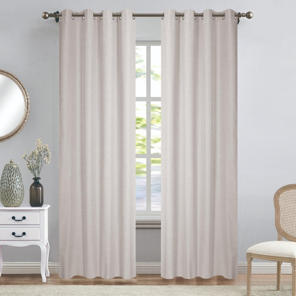 GD LOVES YOUR HOME Tenda Oscurante CLARALIE, Tessuto Effetto Lino a Doppio Strato, 140x280 cm, con Anelli in Acciaio Inox – Ideale per Soggiorno, Camera da Letto e Studio - 1 Pezzo