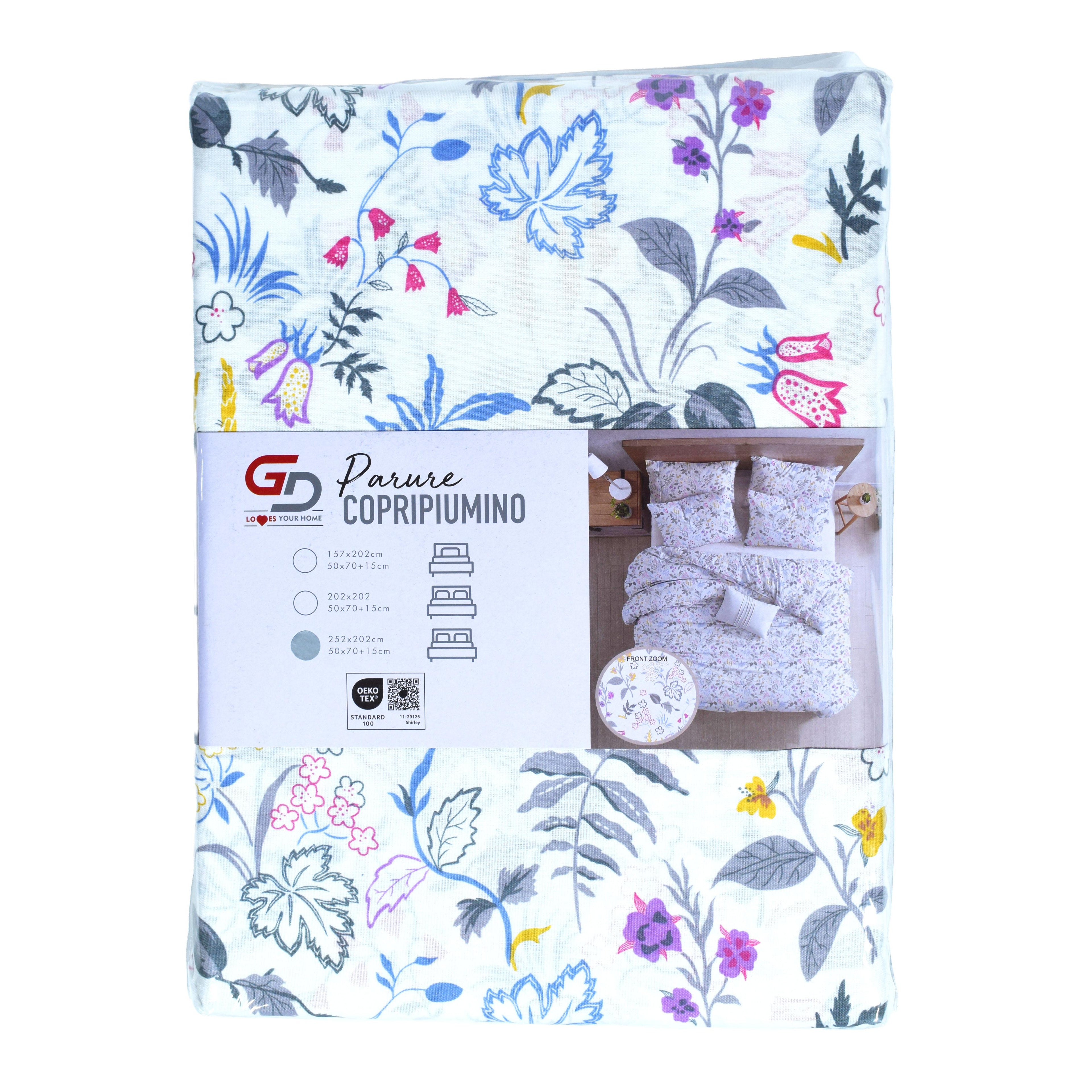 GD LOVES YOUR HOME Linea Parure Copripiumino – Fantasie Inchiostro di Primavera & Sogno di Giardino – Set 2 o 3 Pezzi con Federe – 3 Misure (Singolo, Piazza e Mezza, Matrimoniale) – Morbido, Traspirante e Facile da Lavare