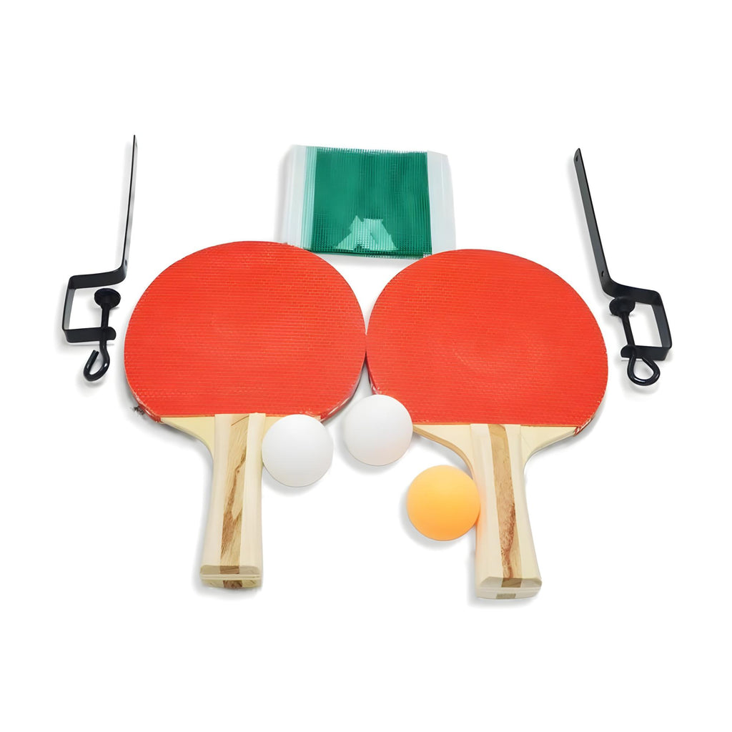 Set Completo Ping Pong con 2 Racchette, 3 Palline e Rete, Kit da Tavolo Tennis con Accessori Completi
