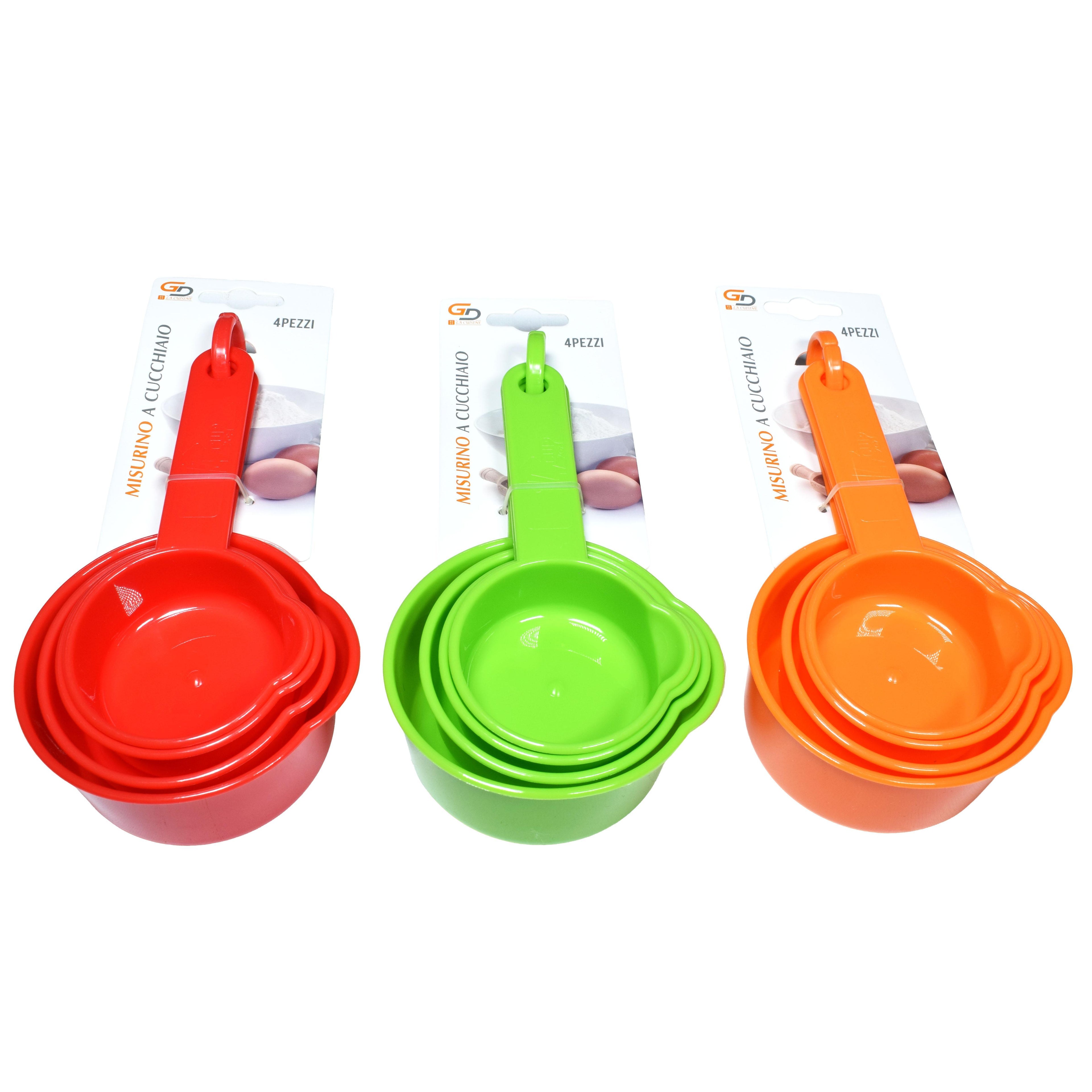 GD LA CUISINE Set Misurini a Cucchiaio in Plastica | 6 Pezzi Piccoli + 4 Pezzi Grandi Multicolore per Cucina, Dolci e Caffè