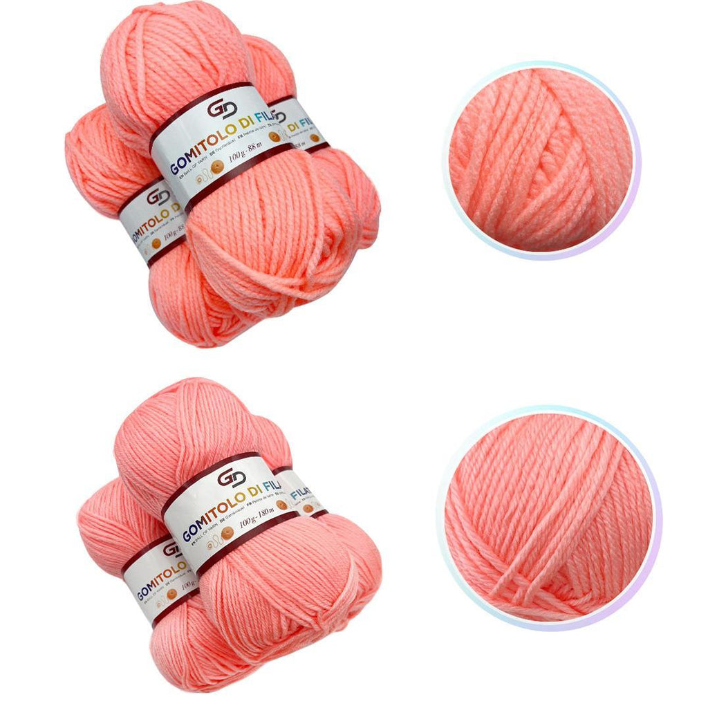 GD LOVES YOUR HOME Set 3 Gomitoli Filato Acrilico a 4 Capi Toni Vivaci | Sottile 180m o Grosso 83m, Morbido e Resistente per Maglia e Uncinetto
