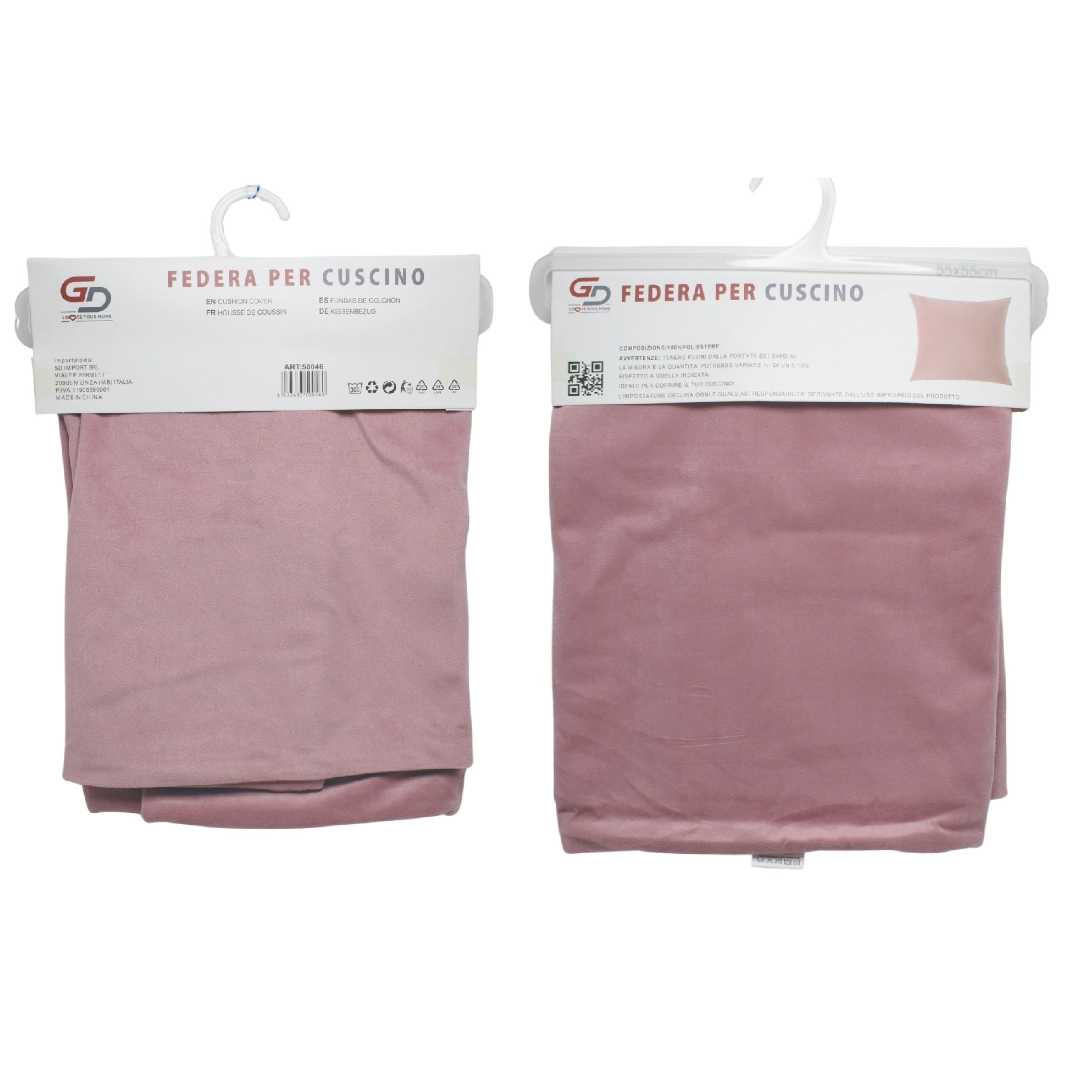 GD LOVES YOUR HOME Federa Cuscino Arredo in Velluto Morbido Tinta Unita per Divano e Letto | 45x45 – 55x55 cm | Sfoderabile, Lavabile, Stile Moderno