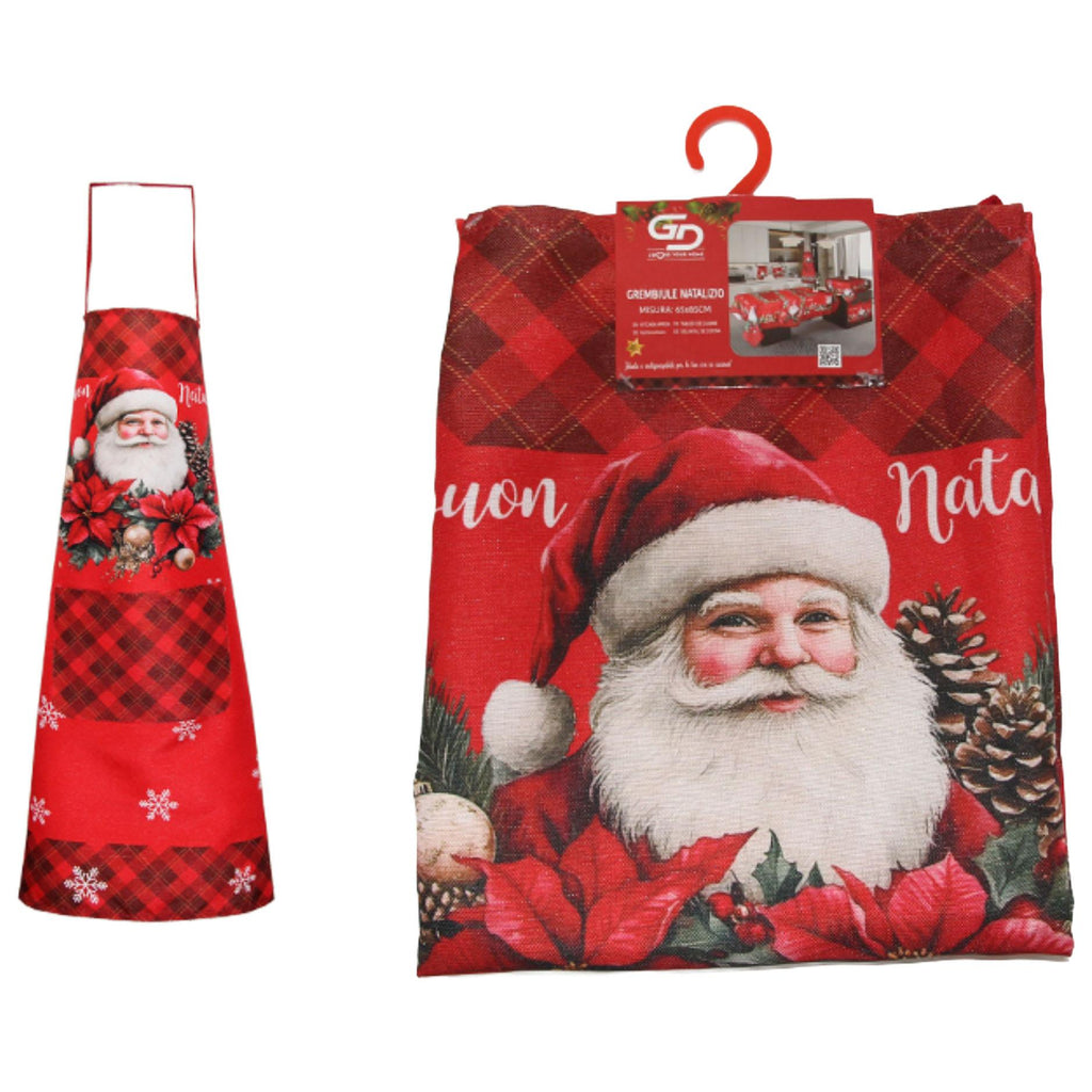 GD LOVES XMAS Grembiule Natalizio 65×85 cm  Grembiule da Cucina Antimacchia con Stampe Festive – Decorazione Casa e Idea Regalo di Natale