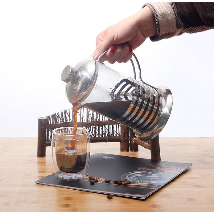 GD LOVES YOUR HOME Teiera/Caffettiera a Stantuffo/French Press in Vetro Borosilicato con Filtro Inox 304, Beccuccio Antigoccia e Manico Ergonomico, Resistente a 100°C – Per Caffè Filtro, Tè e Tisane – 350/600/800 ml