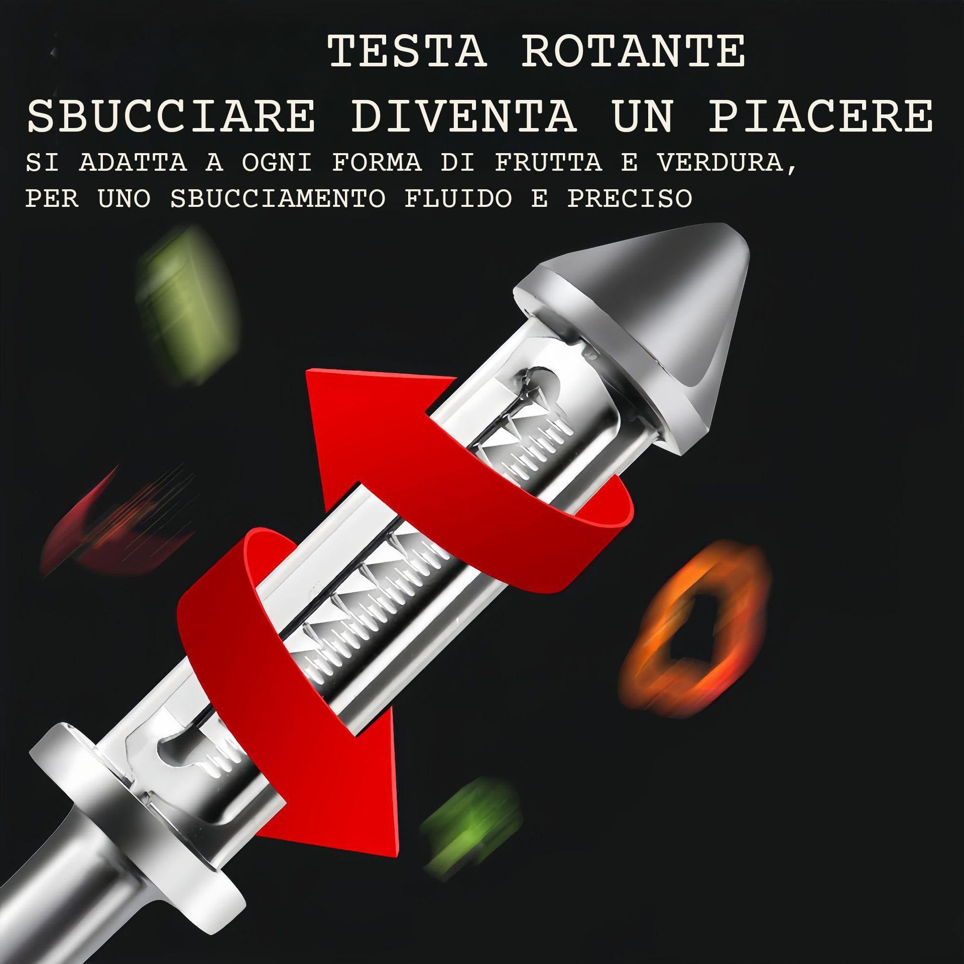 GD LA CUISINE Pelapatate Multifunzionale in Acciaio Inox 3 in 1 | Lama Rotante 304, Design Ergonomico con Apribottiglie e Punta per Germogli