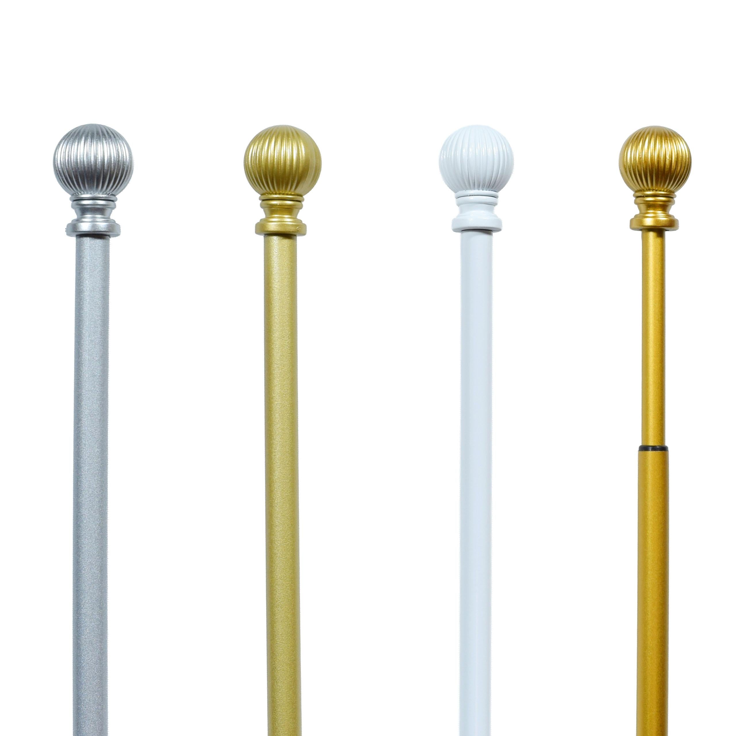 bastone per tende / asta per tenda estendibile. 80% ferro, 20% resina. misure 70-120cm, 120-210cm. colore bianco, nero, argento e oro.