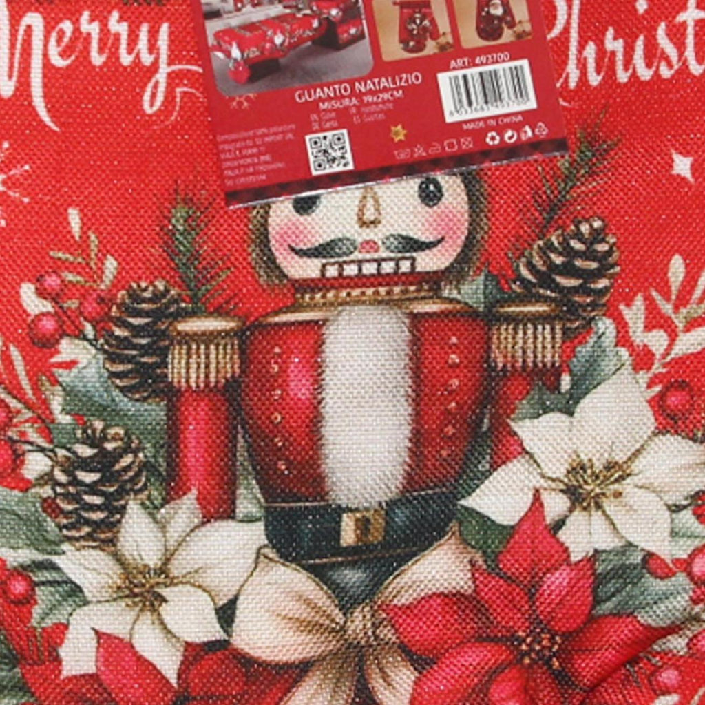 GD LOVES XMAS Guanto da Cucina Natalizio 19×29 cm  Guanto Forno Termico Antiscottatura con Gancio – Decorazione Cucina e Idea Regalo Natale