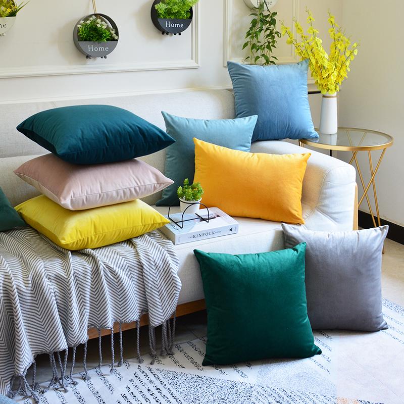 GD LOVES YOUR HOME Federa Cuscino Arredo in Velluto Morbido Tinta Unita per Divano e Letto | 45x45 – 55x55 cm | Sfoderabile, Lavabile, Stile Moderno