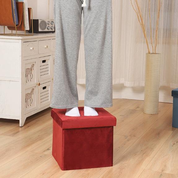 GD LOVES YOUR HOME Pouf Contenitore Pieghevole 76×38×38 cm / 38×38×38 cm, Seduta Imbottita, Sgabello Portaoggetti Salvaspazio Velluto – Panca Organizer per Camera, Soggiorno, Ingresso