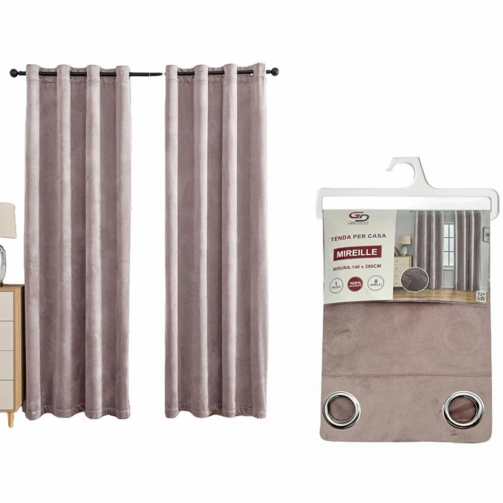 GD LOVES YOUR HOME Tenda Oscurante 100% Blackout MIREILLE In Velluto Rivestito, 140 * 280 CM con Anelli in Acciaio Inox 1 Pezzo
