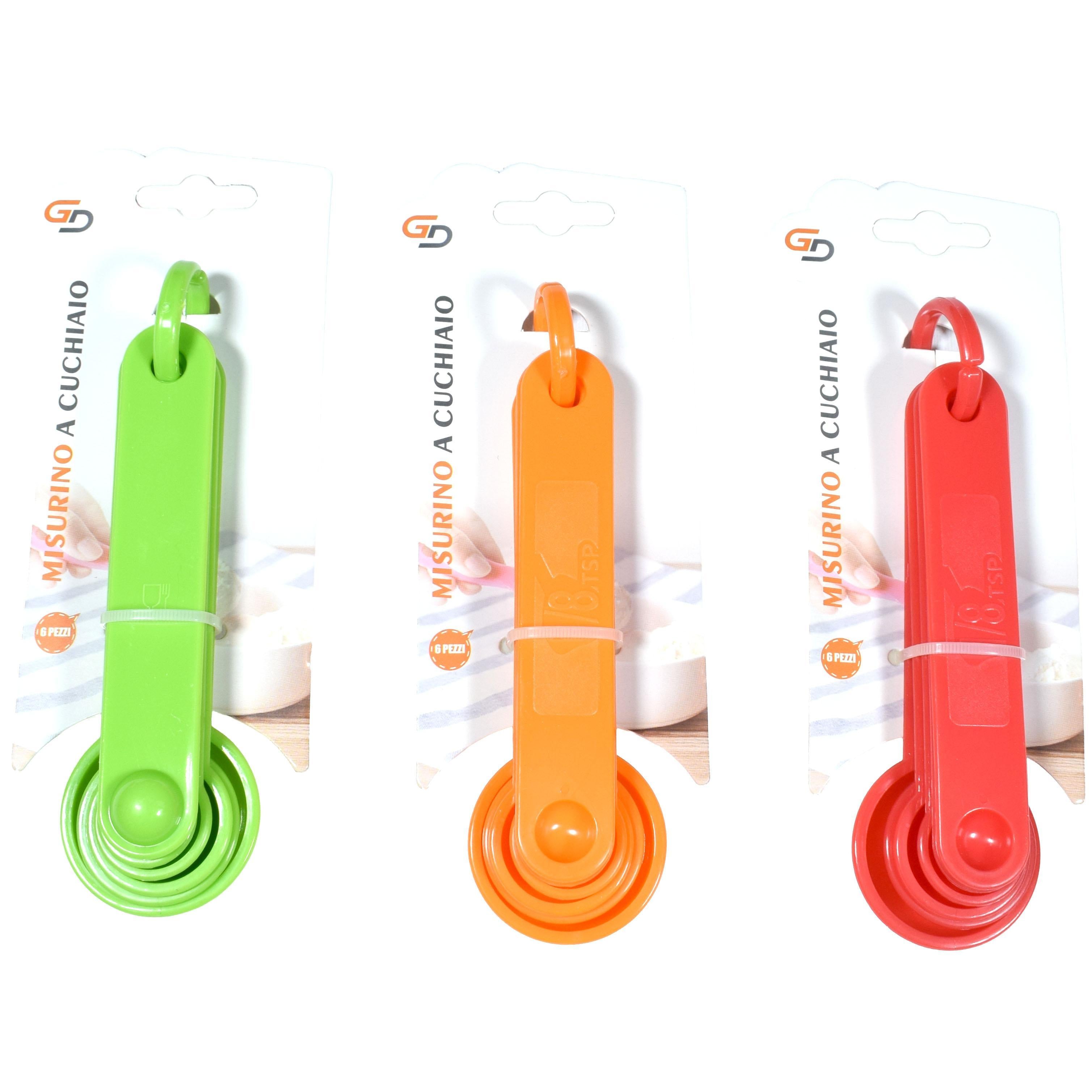 GD LA CUISINE Set Misurini a Cucchiaio in Plastica | 6 Pezzi Piccoli + 4 Pezzi Grandi Multicolore per Cucina, Dolci e Caffè