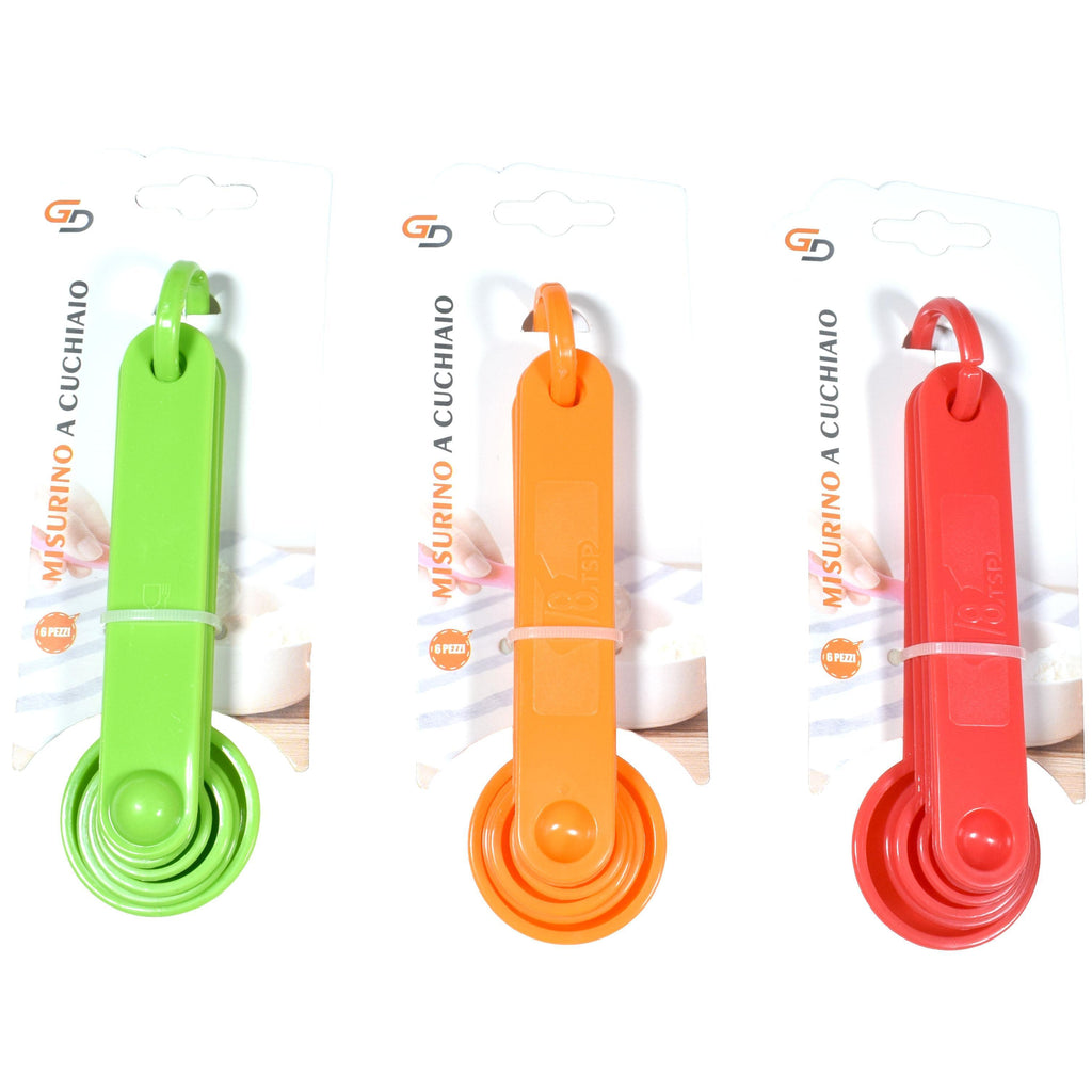 GD LA CUISINE Set Misurini a Cucchiaio in Plastica | 6 Pezzi Piccoli + 4 Pezzi Grandi Multicolore per Cucina, Dolci e Caffè