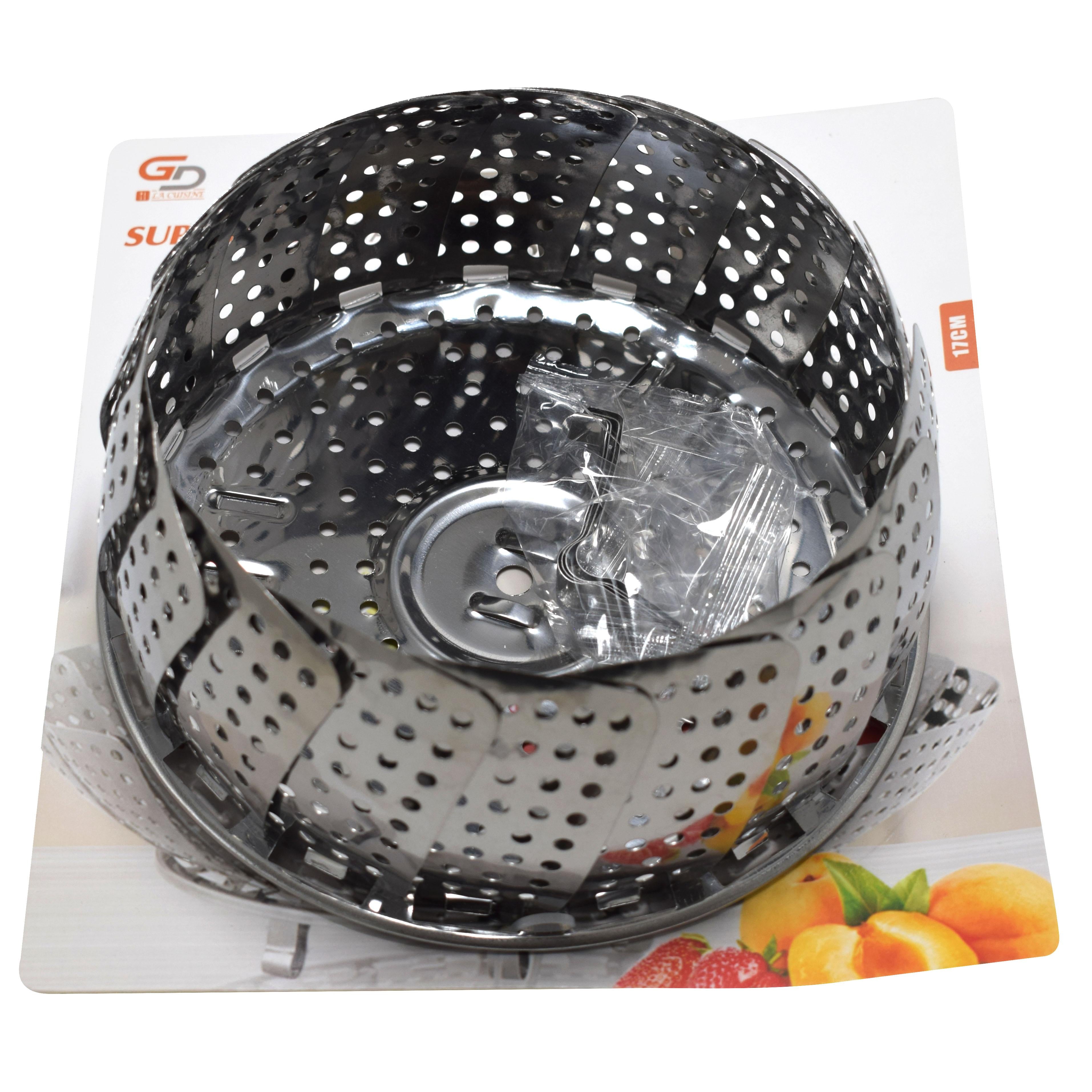 GA LA CUISINE Cestello a Vapore in Acciaio Richiudibile 17 cm / 19 cm Ideale per Gyoza Bao Verdure e Pesce Accessorio per Cucina Sana