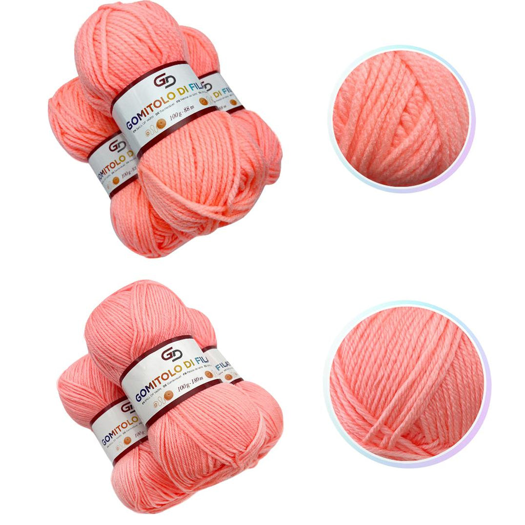 GD LOVES YOUR HOME Set 3 Gomitoli Filato Acrilico a 4 Capi Toni Vivaci | Sottile 180m o Grosso 83m, Morbido e Resistente per Maglia e Uncinetto