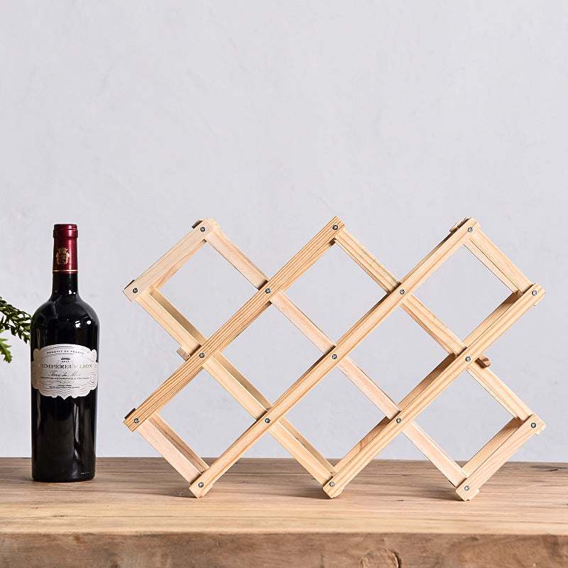 Portabottiglie in Legno Pieghevole Salvaspazio – Portavini 42×12×7 cm per Cucina, Casa, Cantina e Regalo