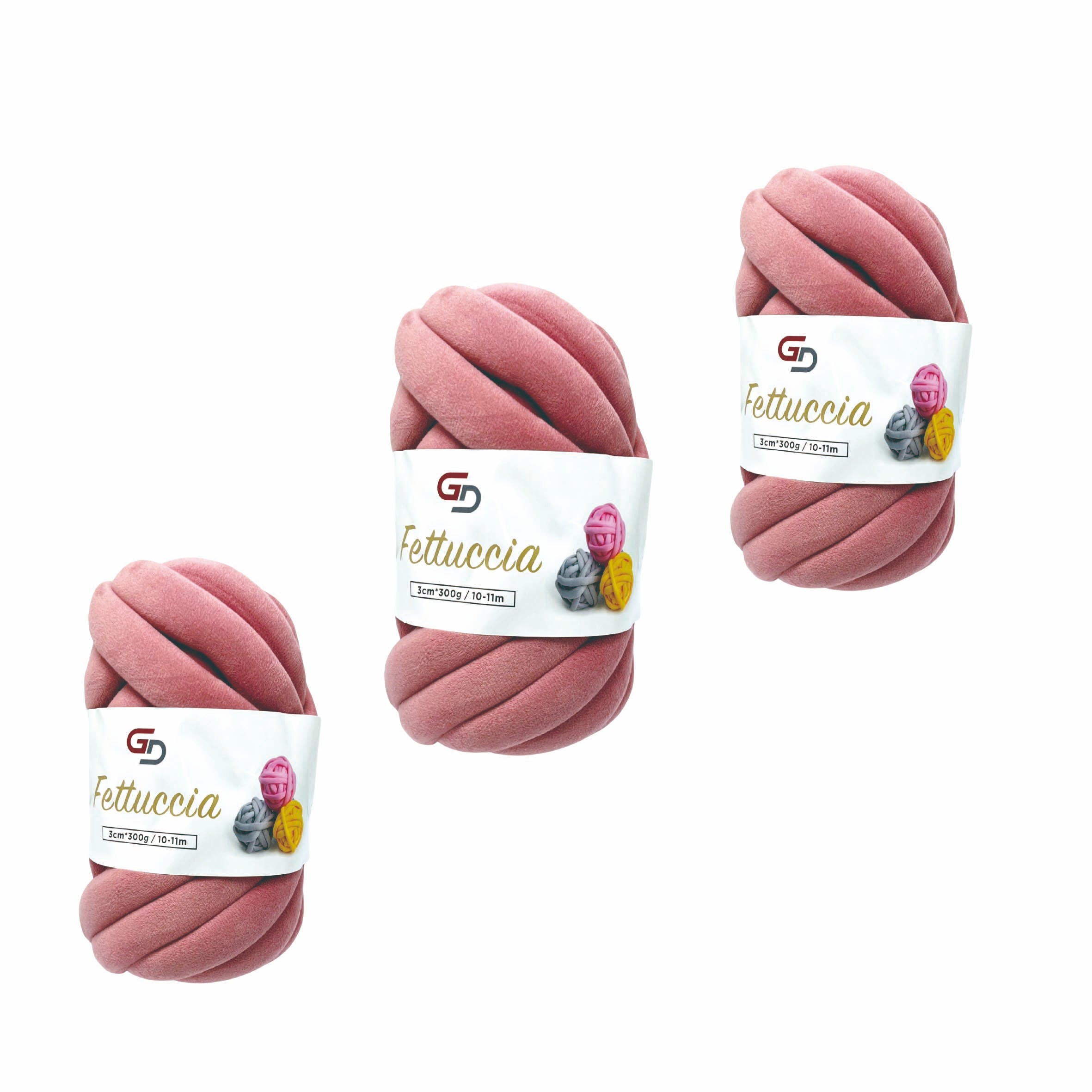 Set 3 Fettuccia Marshmallow spessa 3 cm – 300 g | Toni Vivaci | Filato morbido e facile da lavorare, con resa ordinata per uncinetto, borse e home decor