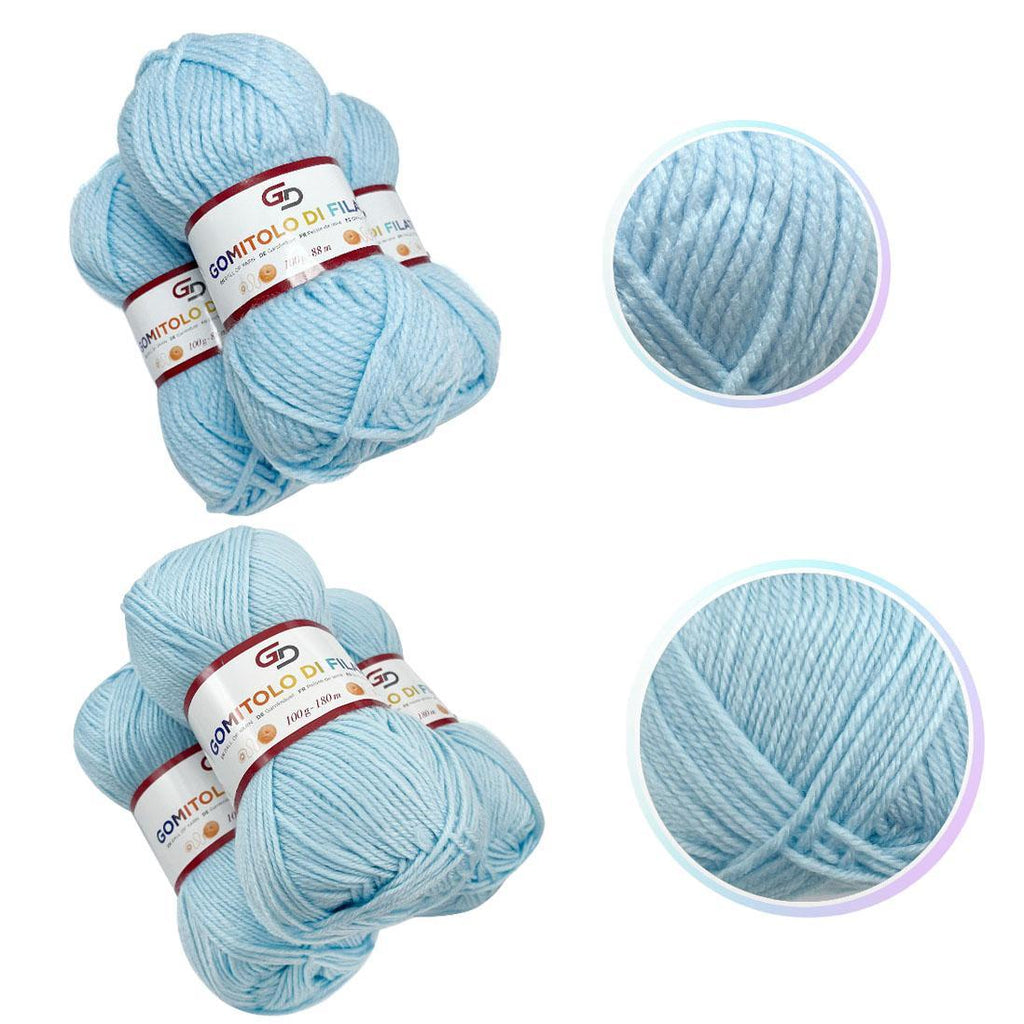 GD LOVES YOUR HOME Set 3 Gomitoli Filato Acrilico a 4 Capi Toni Freschi | Sottile 180m o Grosso 83m, Morbido e Resistente per Maglia e Uncinetto