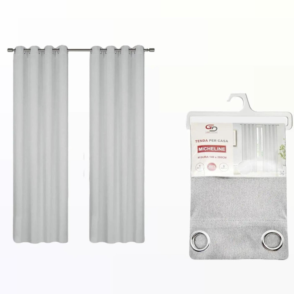 GD LOVES YOUR HOME Tenda Opaca Oscurante Blackout MICHELINE in Lino Doppia Faccia,  con Anelli in Acciaio Inox, 140 * 280 CM - 1 Pezzo, 6 Colori Disponibili