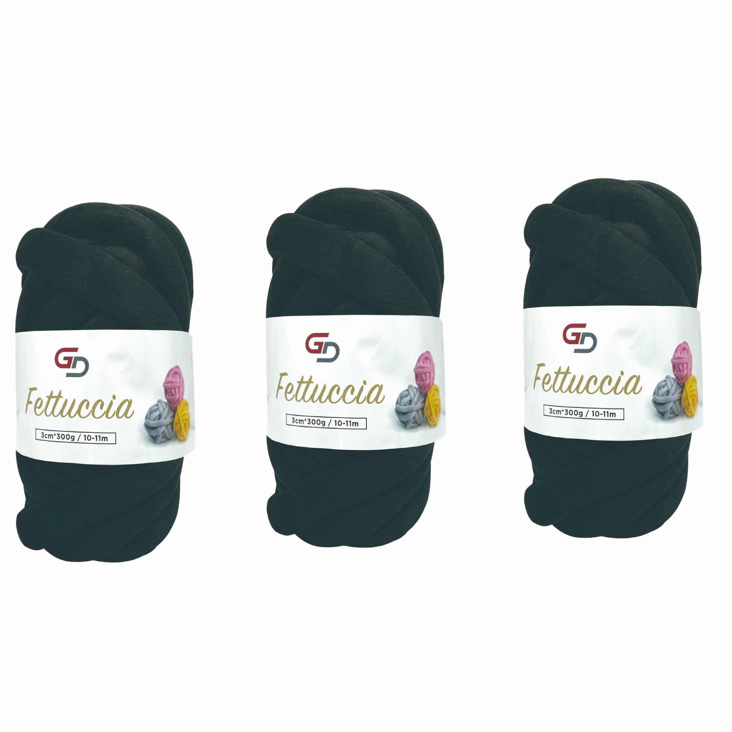 Set 3 Fettuccia Marshmallow spessa 3 cm – 300 g | Toni Scuri | Filato morbido e facile da lavorare, con resa ordinata per uncinetto, borse e home decor