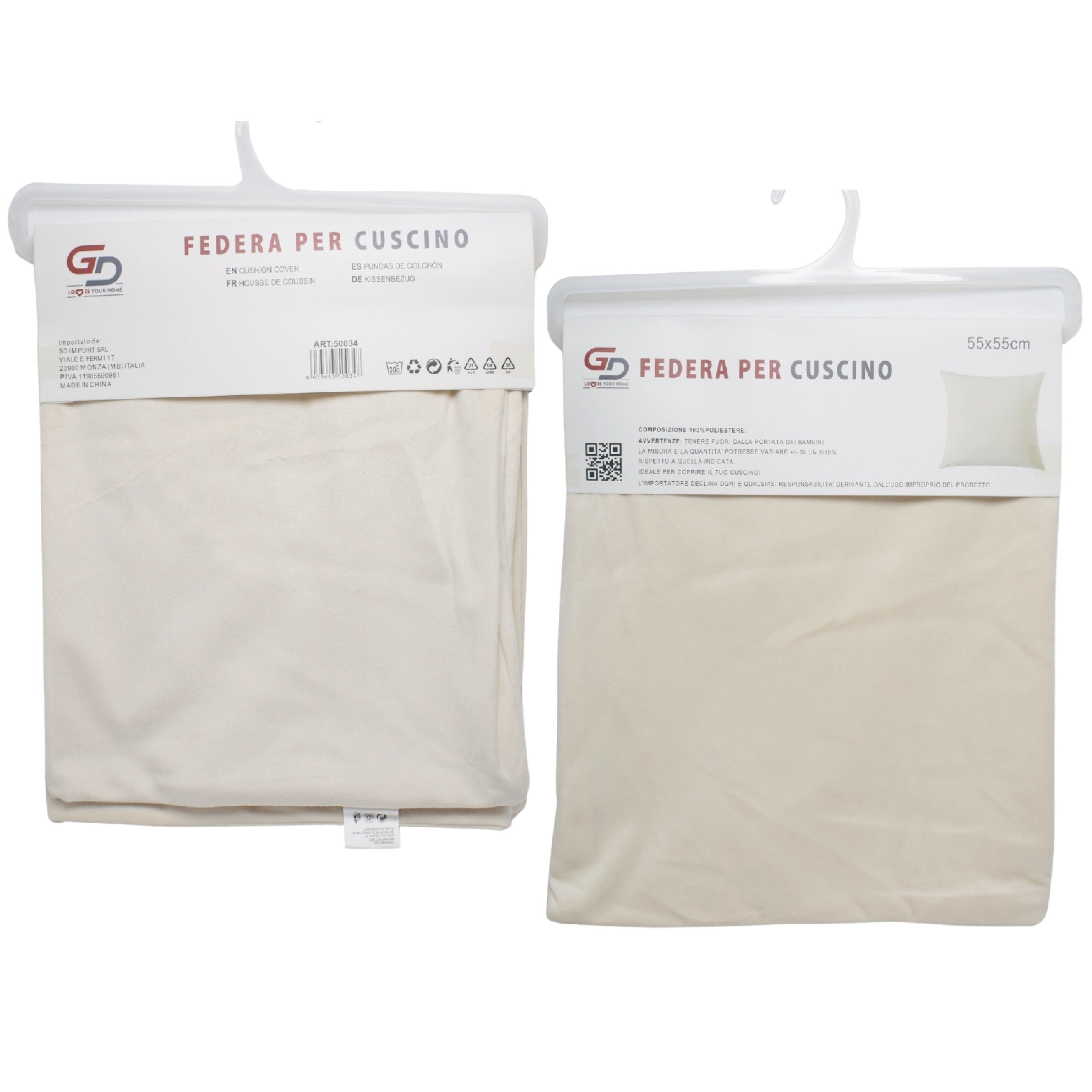 GD LOVES YOUR HOME Federa Cuscino Arredo in Velluto Morbido Tinta Unita per Divano e Letto | 45x45 – 55x55 cm | Sfoderabile, Lavabile, Stile Moderno
