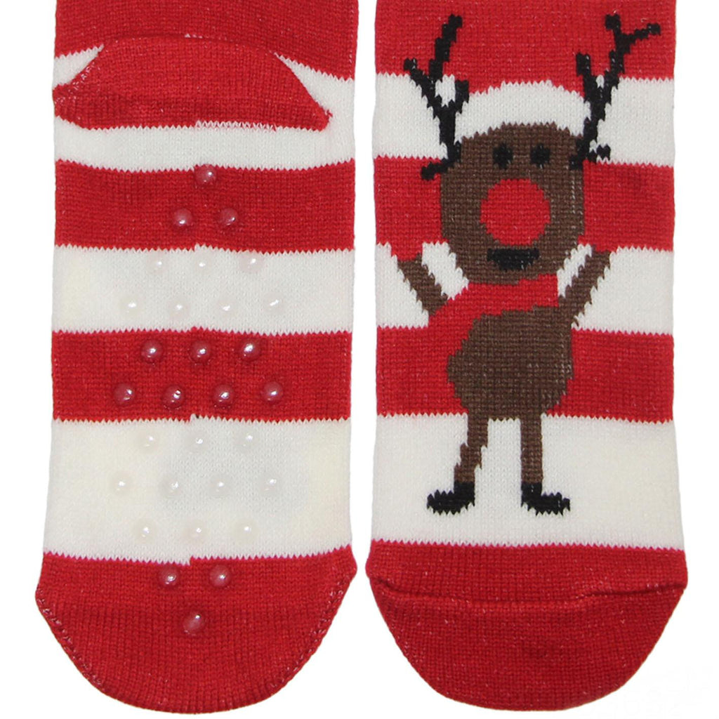 GD LOVES XMAS Set Regalo 2 Calzini Lunghi Natalizi in Scatola Decorata  | Morbidi e Caldi in Maglia – Fantasie Natalizie Babbo Natale & Renna