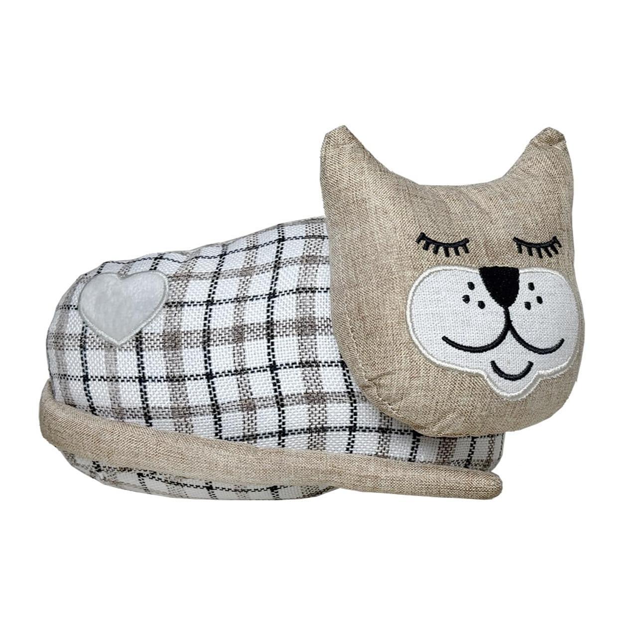 GD LOVES YOUR HOME Fermaporta a Gatto Pesante – 4 Modelli (seduto/coricato) in tessuto zavorrato, fondo soft anti-graffio – fermaporta decorativo per interni