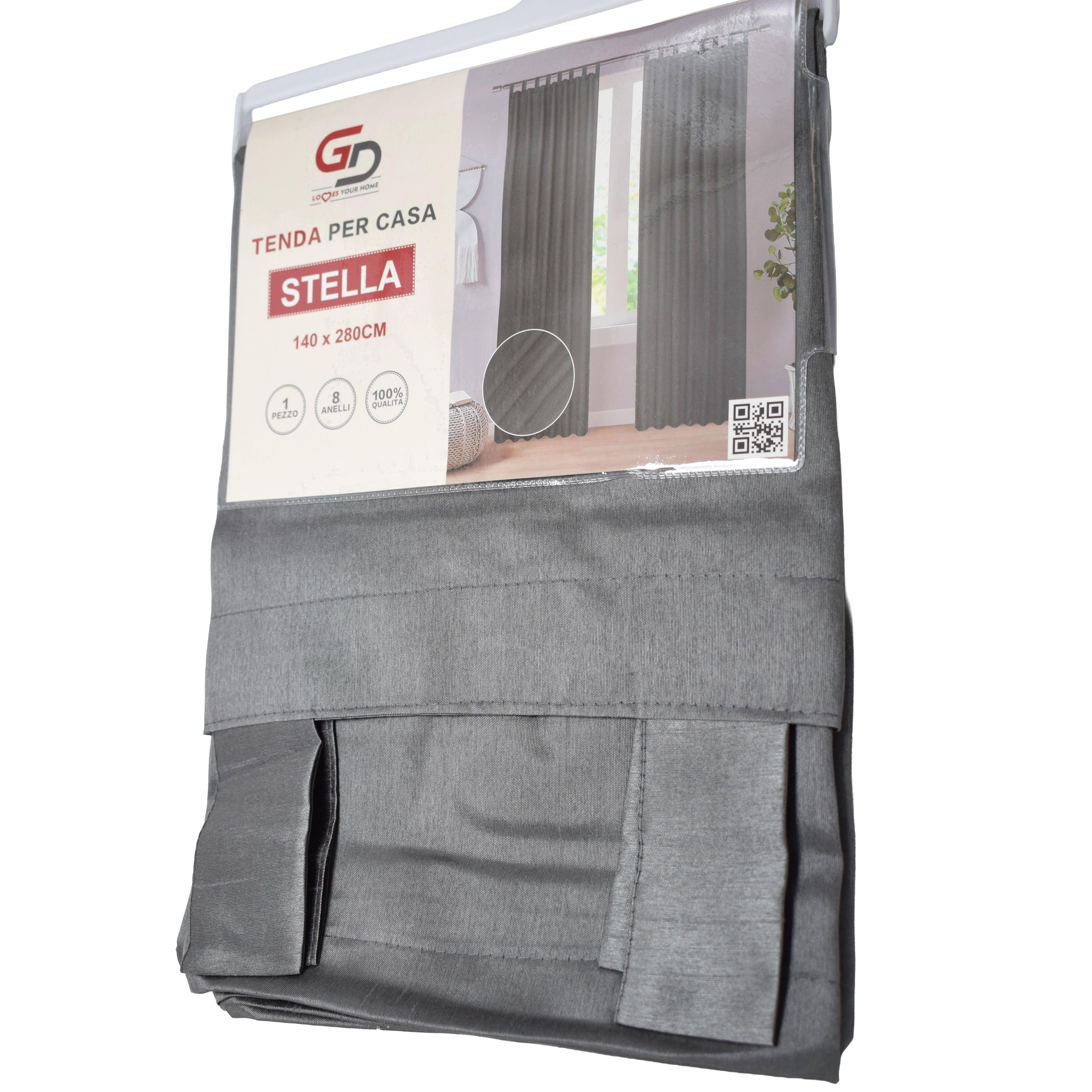 GD LOVES YOUR HOME Tenda per Casa STELLA 140×280 cm in Poliestere Effetto Lino con Passanti Superiori Rinforzati 10 Colori Moderni per Arredo Elegante