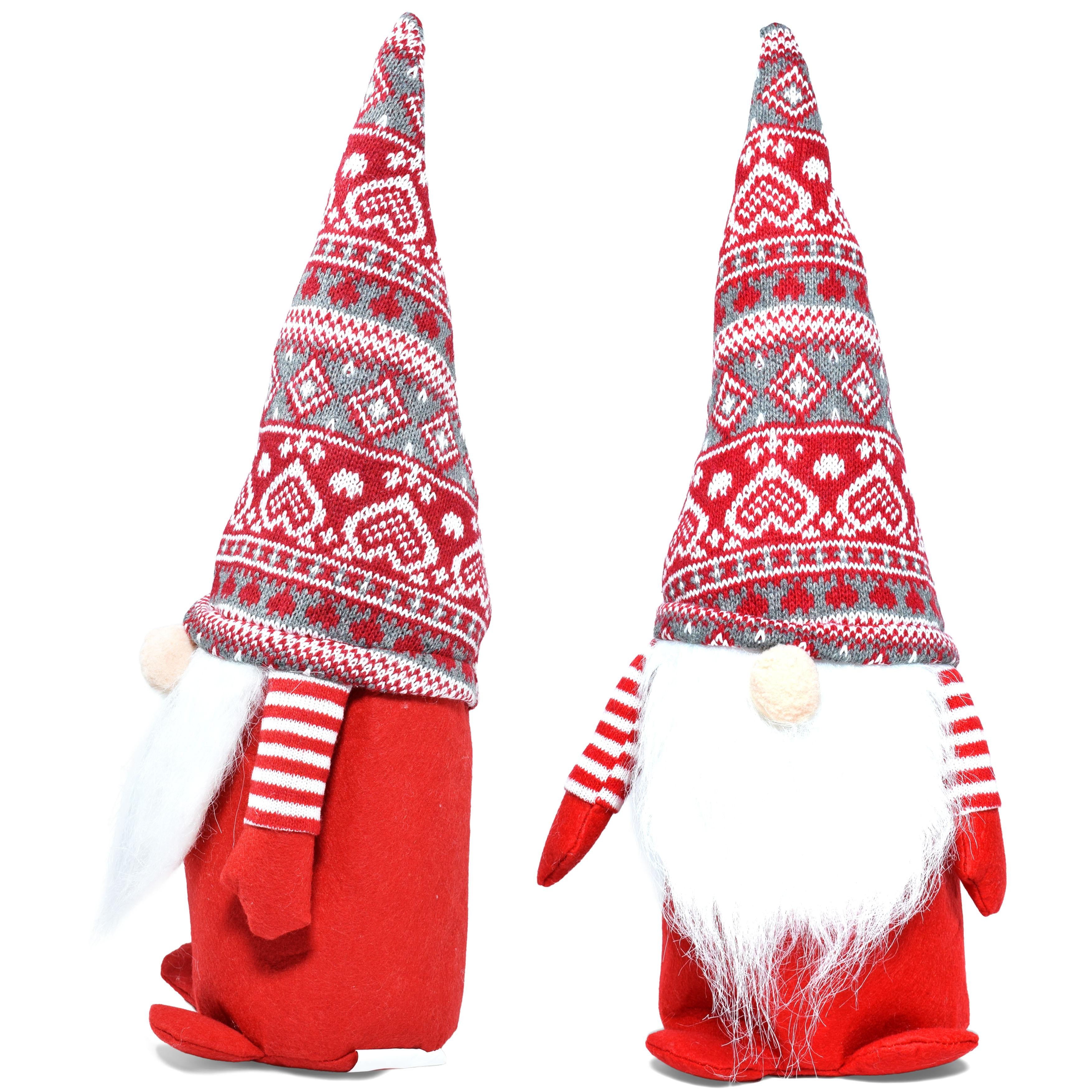 GD LOVES XMAS Gnomo Natalizio Fermaporta 32 cm Decorazione Invernale per Casa e Regalo di Natale con Cappello Invernale e Dettagli Festivi