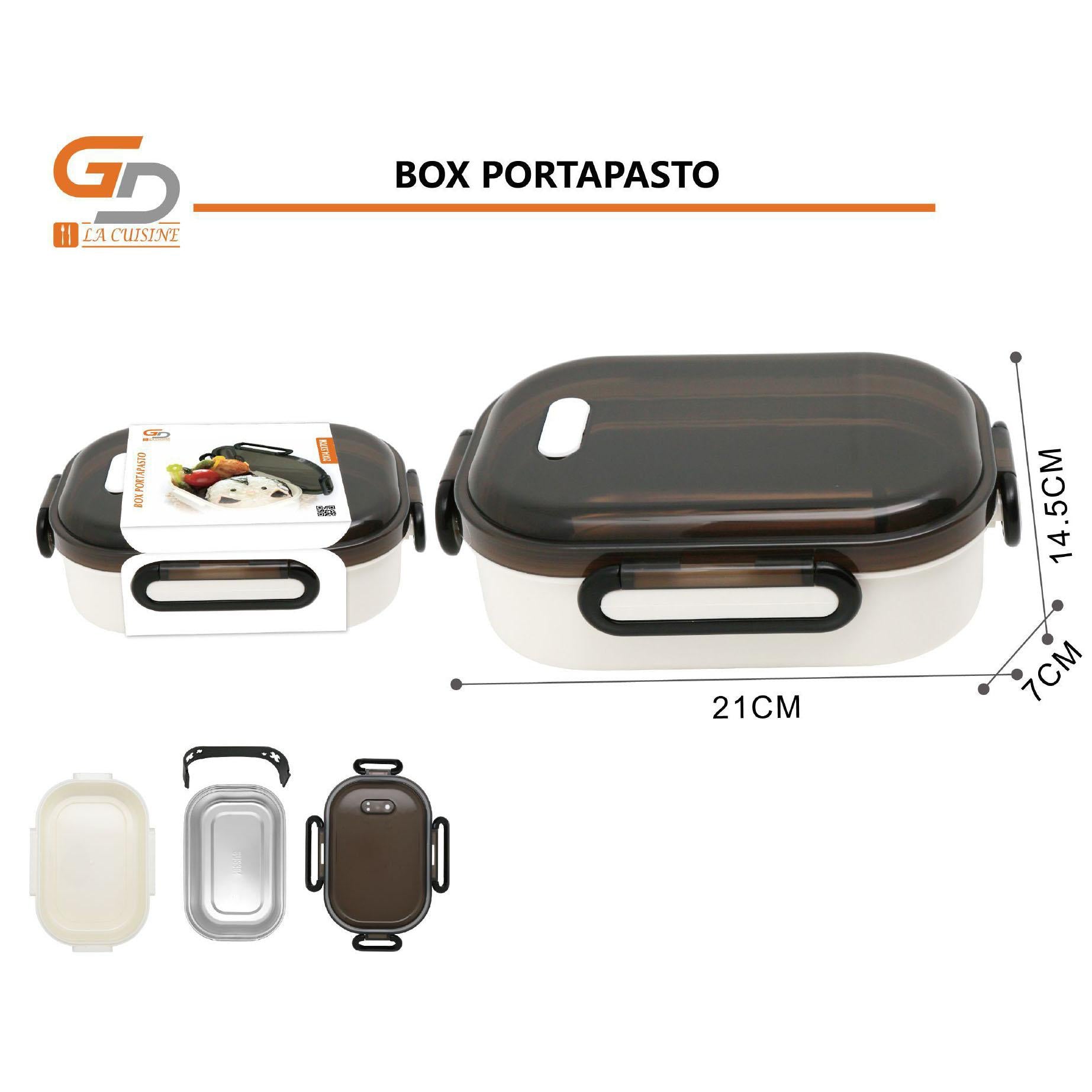 GD LA CUISINE Bottiglia Thermos Acciaio 500ml e Box Portapasto Ermetico 1 o 2 Strati | Set Regalo Lunch Box + Borraccia, Porta Pranzo da Asporto per Ufficio, Scuola e Viaggio