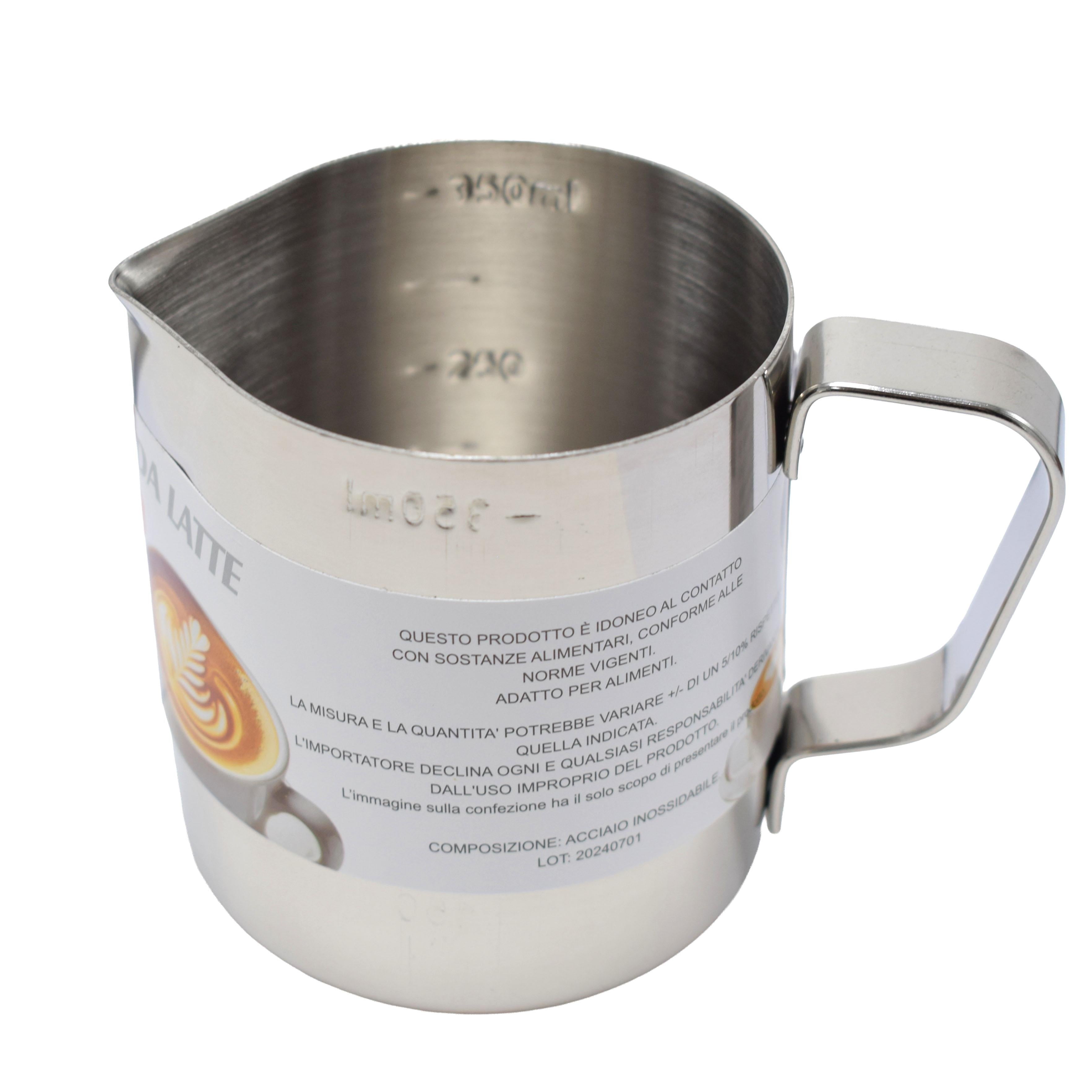 Bricco Latte GD LA CUISINE in Acciaio Inox 350/550/900ml – Perfetto per Montare Latte & Latte Art | Caraffa Barista con Beccuccio di Precisione per Cappuccino ed Espresso