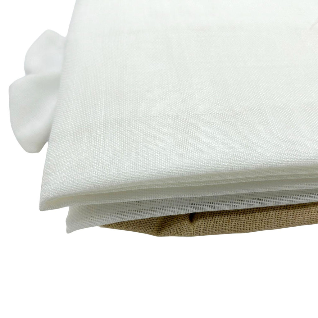 GD LOVES YOUR HOME Tenda da Cucina e Casa ARDEN Effetto Lino Beige e Bianco con Fiocco – Elegante, Luminosa, Pronta all’Uso