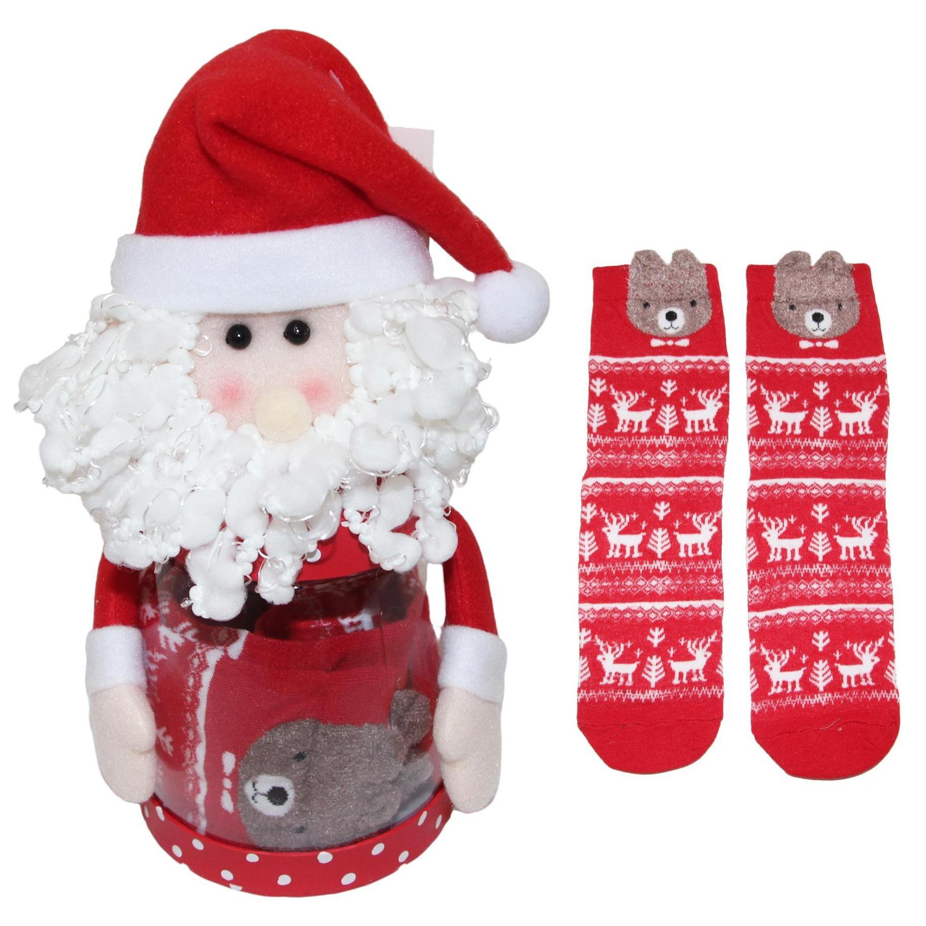 GD LOVES XMAS Calzini Natalizi in Confezione Regalo – Modelli Babbo Natale, Renna e Pupazzo di Neve – Unisex Taglia Unica – Idea Regalo Morbida e Natalizia