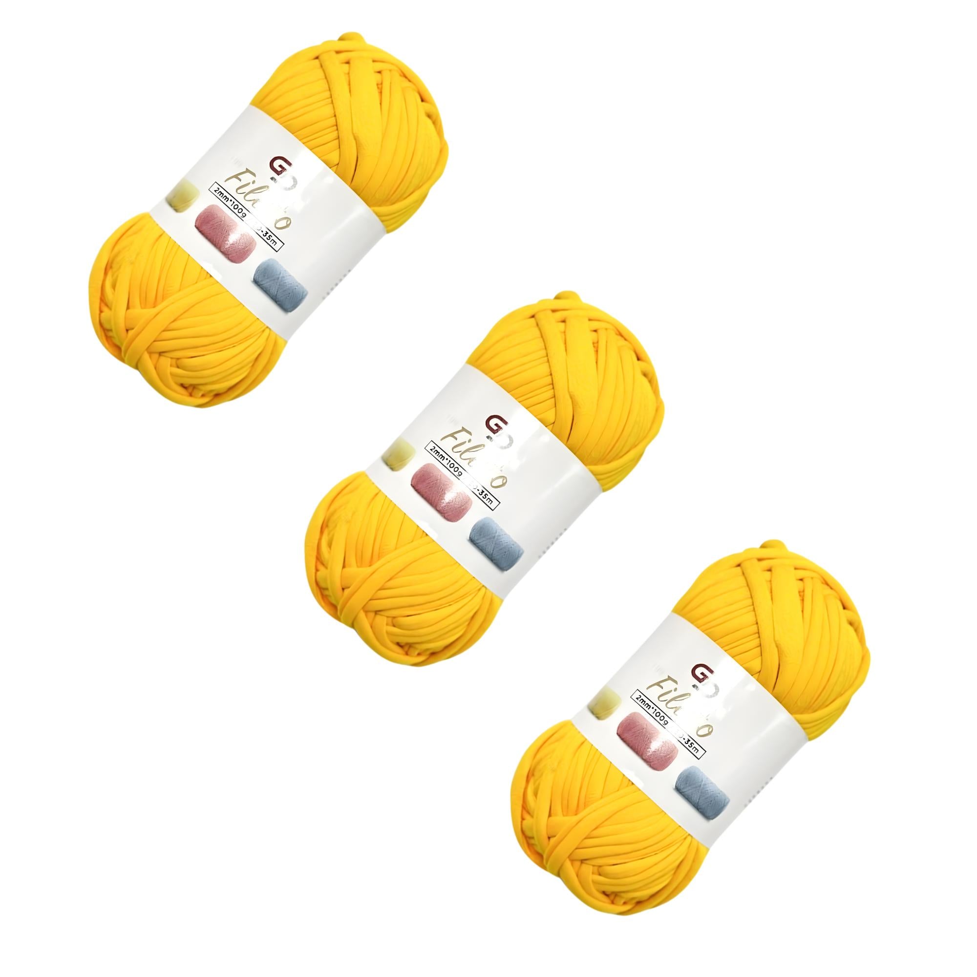 SET 3 ROTOLI DI FILATO 2MM * 100G, 30-35M, 19 COLORI DISPONIBILI