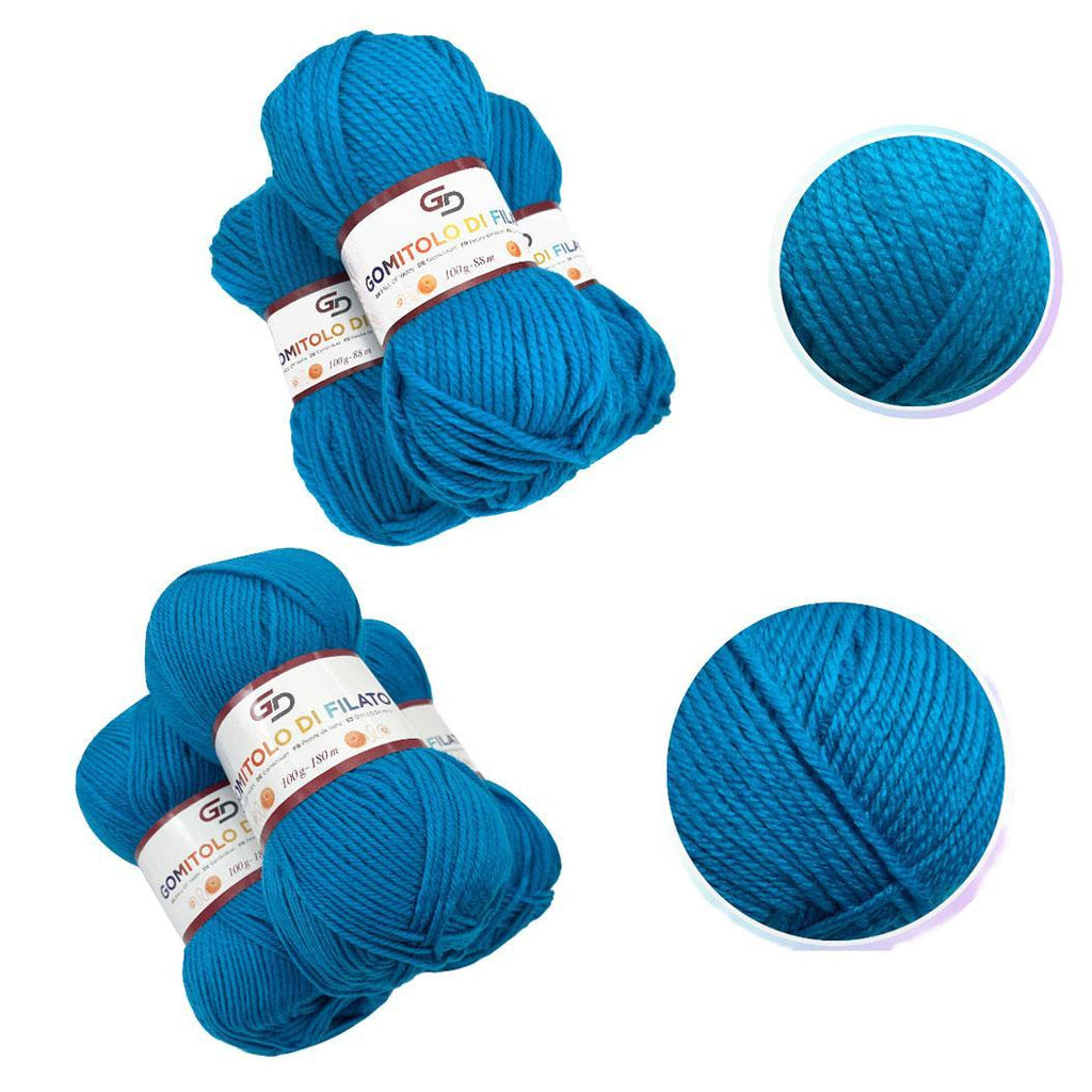 GD LOVES YOUR HOME Set 3 Gomitoli Filato Acrilico a 4 Capi Toni Freschi | Sottile 180m o Grosso 83m, Morbido e Resistente per Maglia e Uncinetto