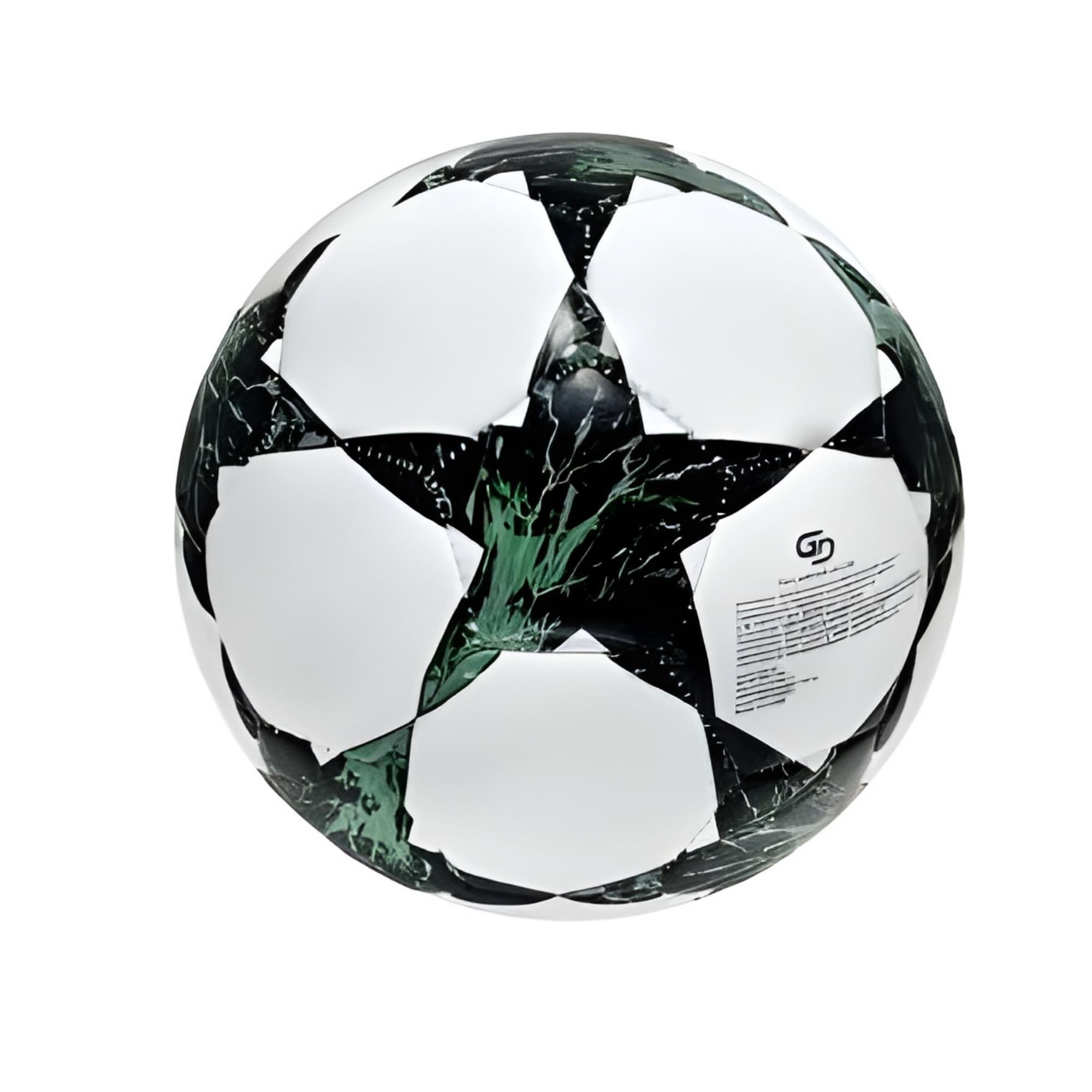 Generico Pallone da Calcio con Design a Stelle, Bianco e Nero, 320g, Taglia 5, 4 Colori Assortiti, Cuoio