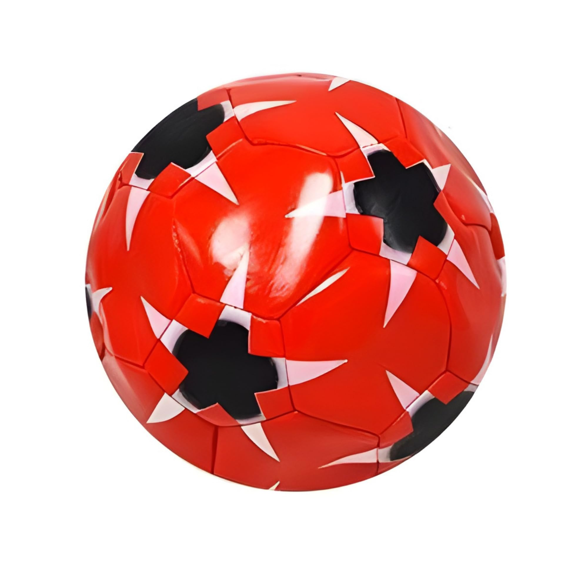 Generico Pallone da Calcio Professionale, Cuoio, 24 cm Diametro, 290g, Design Colorato con Stelle, Cuciture Rinforzate, per Sport e Partite, Da gonfiare