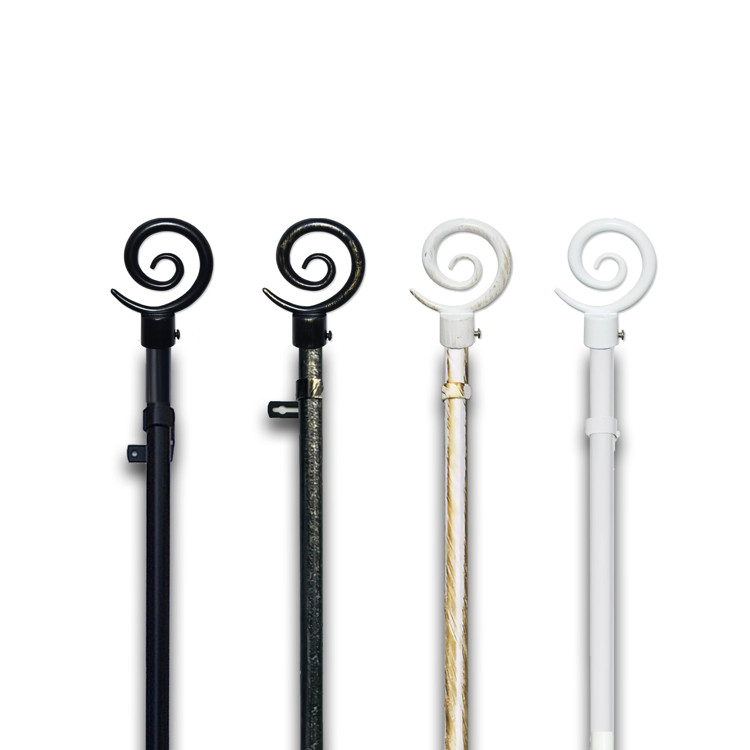 GD LOVES YOUR HOME Bastone Tenda Estensibile 70-120 cm 120-210 cm o 160x310cm Ferro Antichizzato Shabby Chic Asta Anelli Scorritenda MOD.forma a spirale