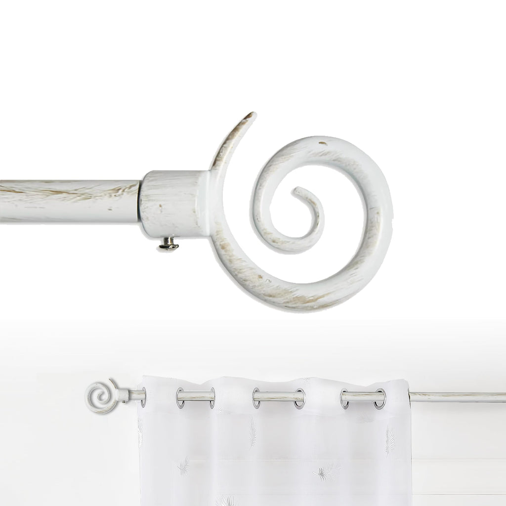 GD LOVES YOUR HOME Bastone Tenda Estensibile 70-120 cm 120-210 cm o 160x310cm Ferro Antichizzato Shabby Chic Asta Anelli Scorritenda MOD.forma a spirale