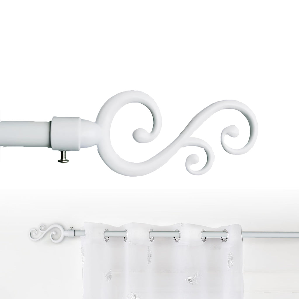 GD LOVES YOUR HOME Bastone Tenda Estensibile 70-120 cm-160x310cm Ferro Antichizzato Shabby Chic Asta Anelli Scorritenda MOD.Forma a spirale in rattan