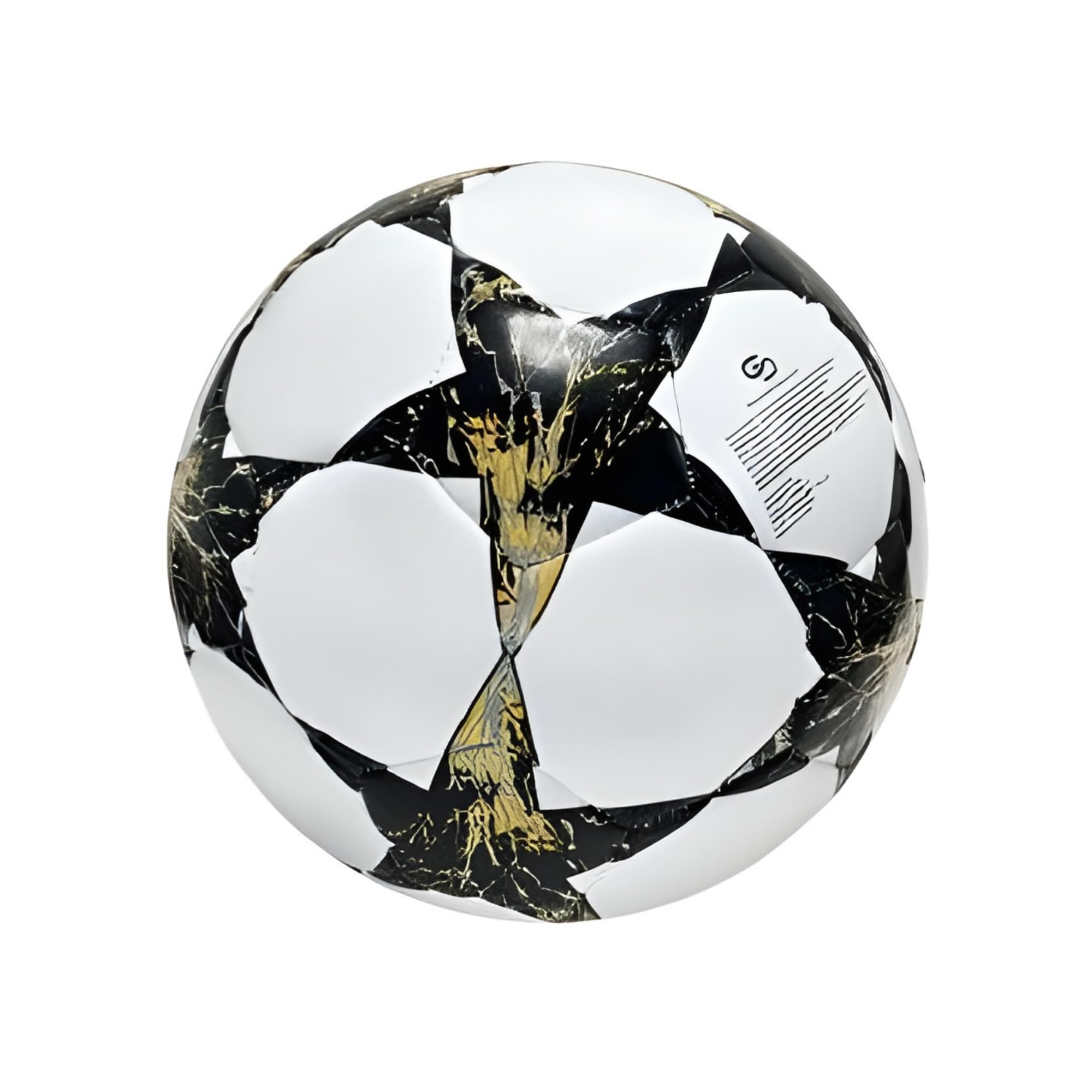 Generico Pallone da Calcio con Design a Stelle, Bianco e Nero, 320g, Taglia 5, 4 Colori Assortiti, Cuoio
