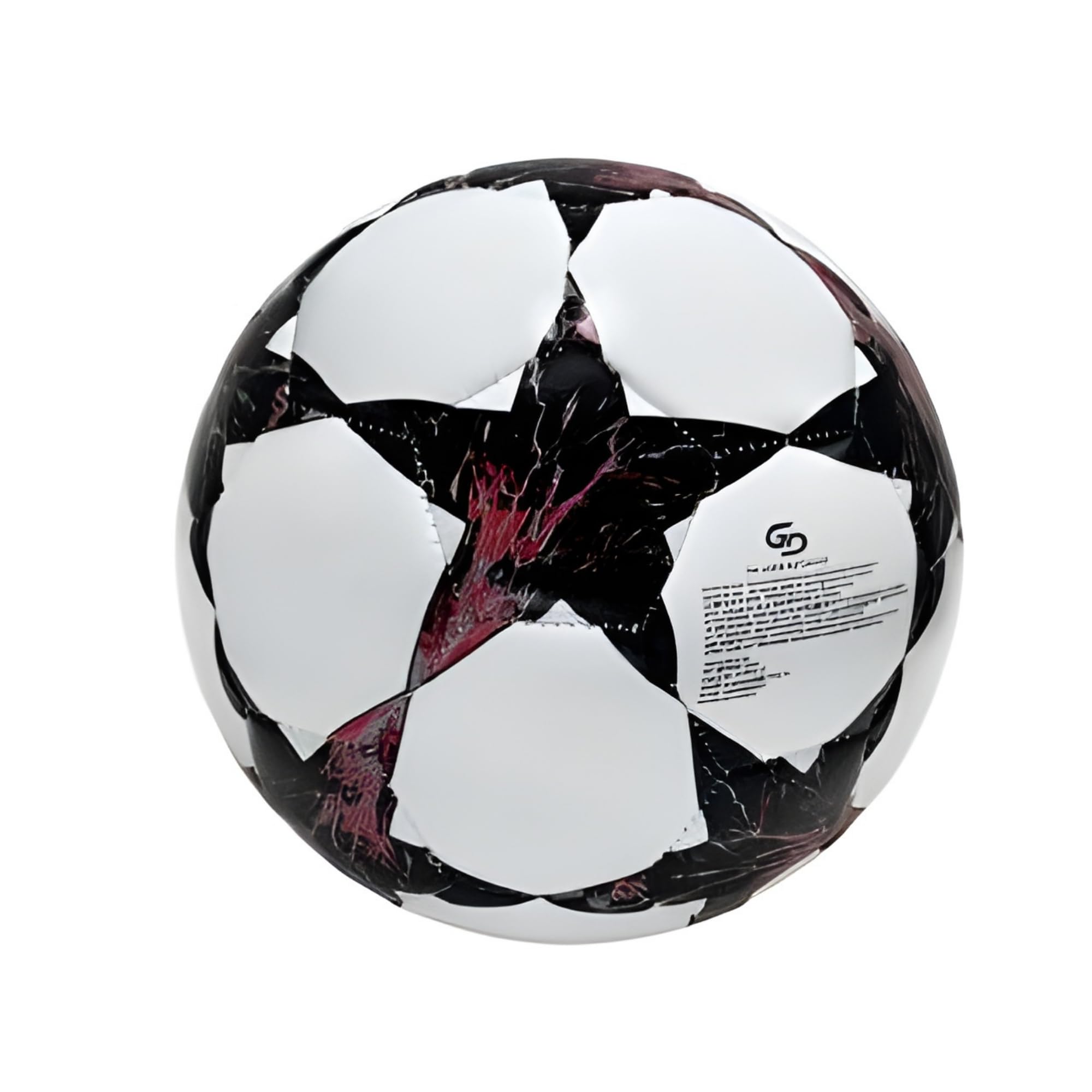 Generico Pallone da Calcio con Design a Stelle, Bianco e Nero, 320g, Taglia 5, 4 Colori Assortiti, Cuoio