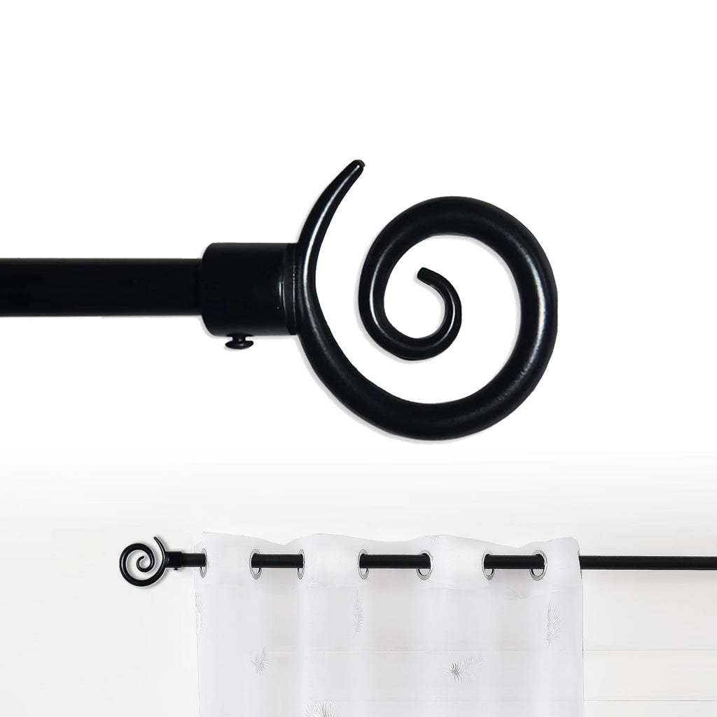 GD LOVES YOUR HOME Bastone Tenda Estensibile 70-120 cm 120-210 cm o 160x310cm Ferro Antichizzato Shabby Chic Asta Anelli Scorritenda MOD.forma a spirale