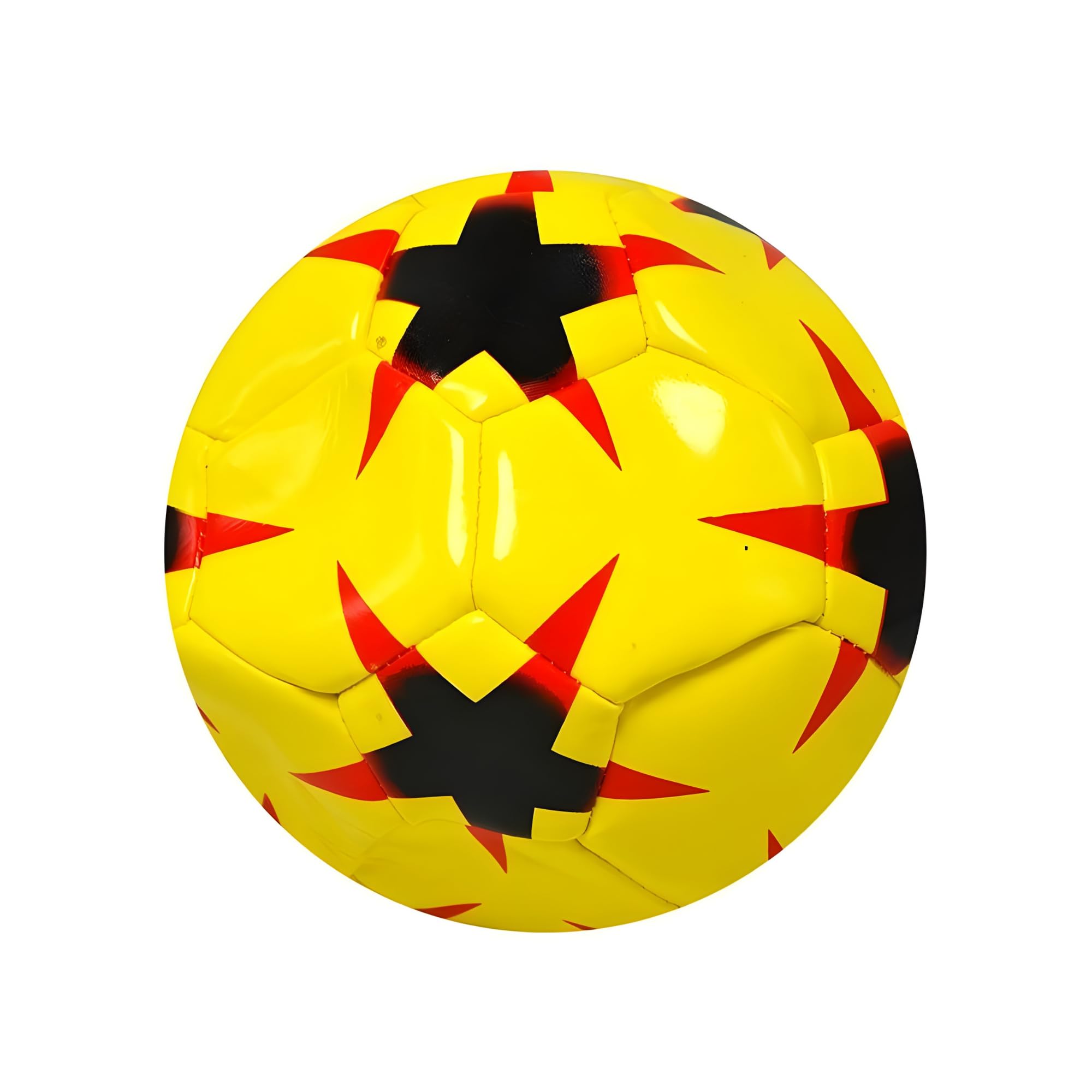 Generico Pallone da Calcio Professionale, Cuoio, 24 cm Diametro, 290g, Design Colorato con Stelle, Cuciture Rinforzate, per Sport e Partite, Da gonfiare